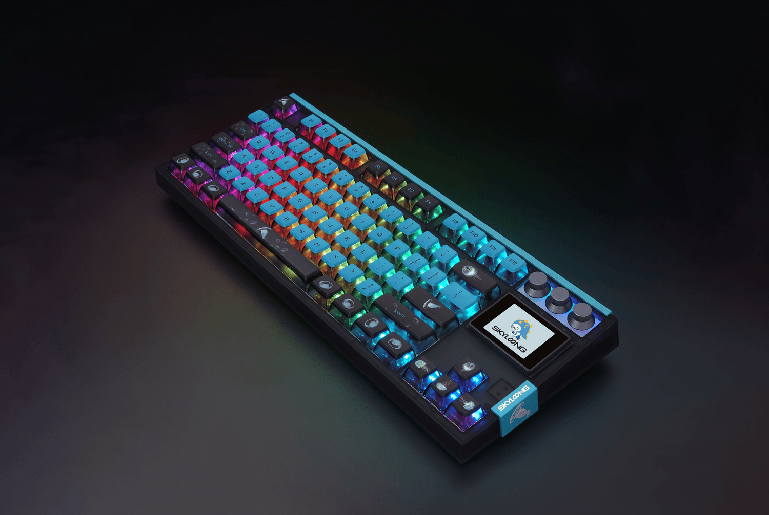 Glacier Skyloong GK87 Pro Mechanical Keyboard Black and Blue