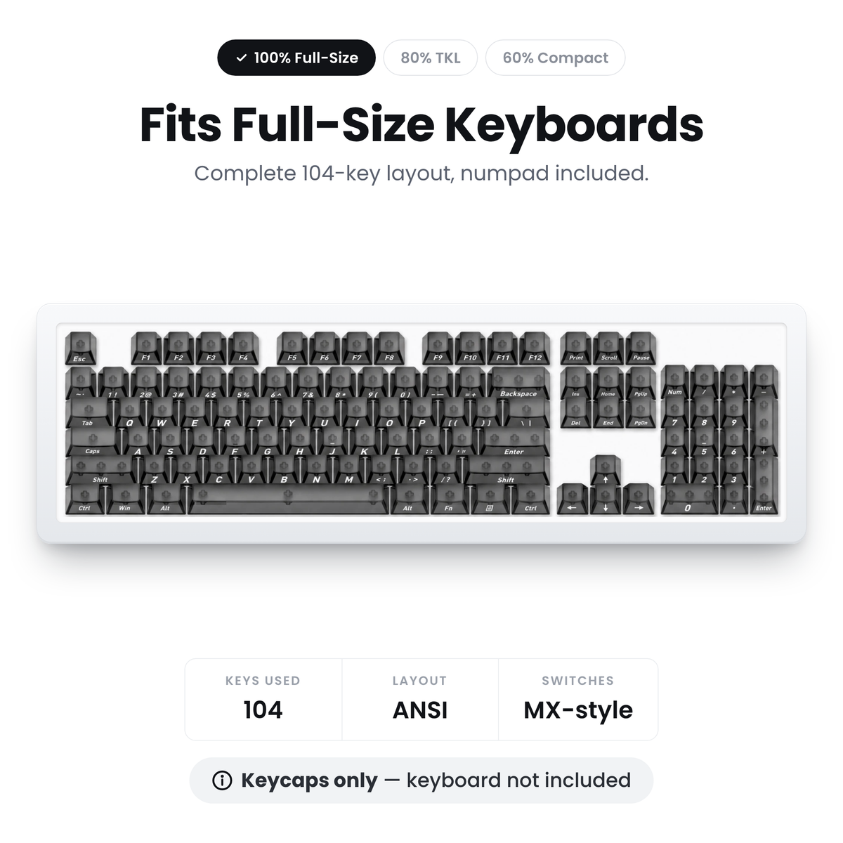 Glacier Frosted Crystal Keycaps Set