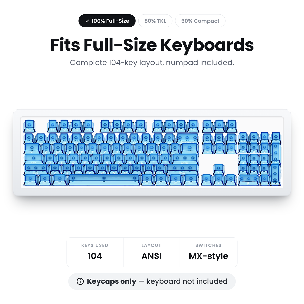 Glacier Frosted Crystal Keycaps Set