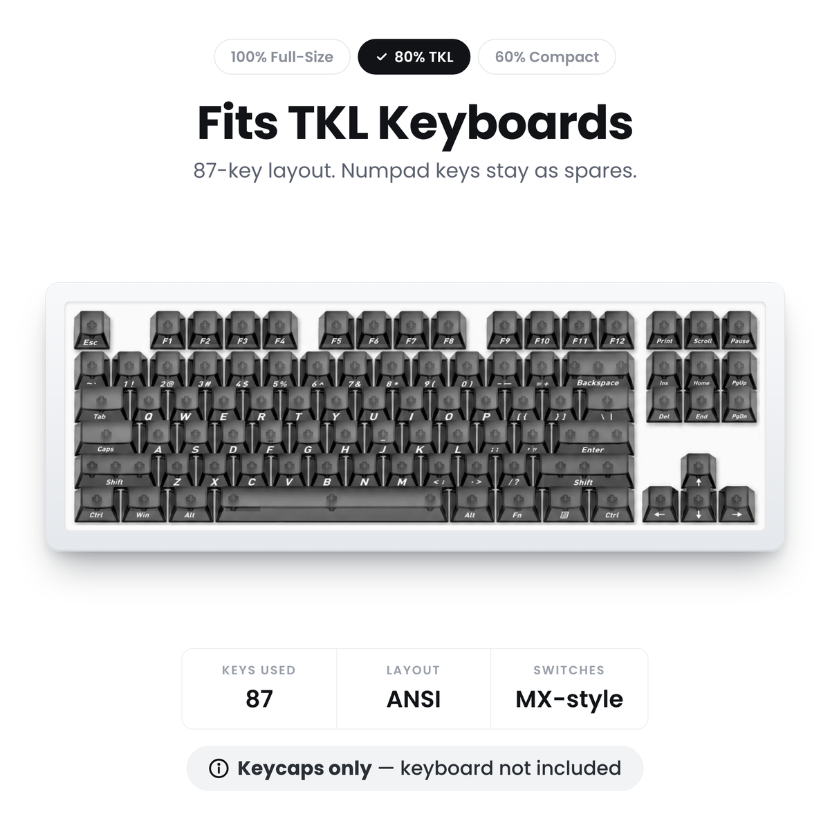 Glacier Frosted Crystal Keycaps Set