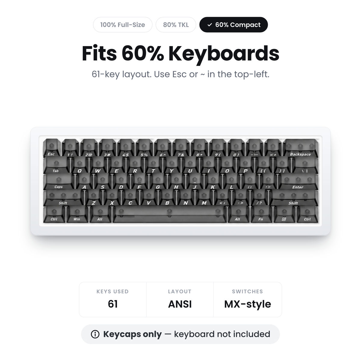 Glacier Frosted Crystal Keycaps Set