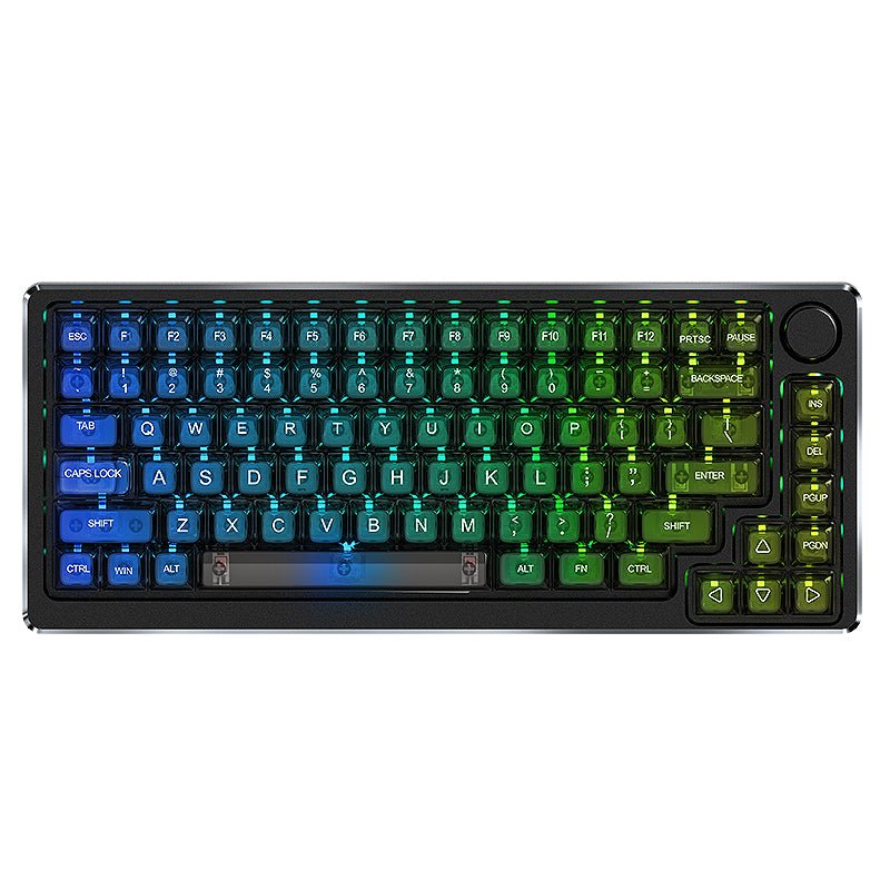 Glacier-83-Keys-Gaming-Keyboard-Black-Top-with-transparent-keycaps