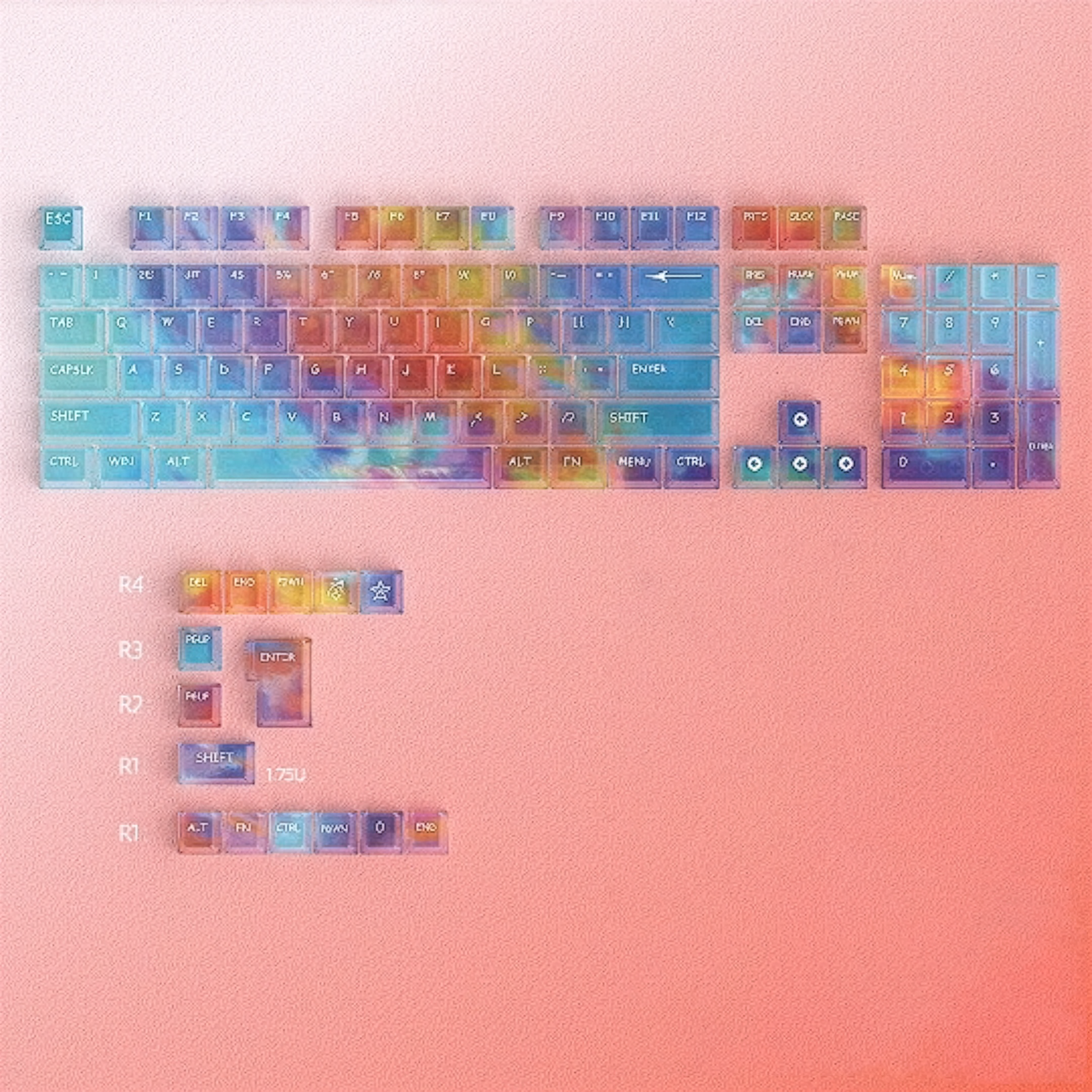 Glacier Colorful Mist Keycaps Set