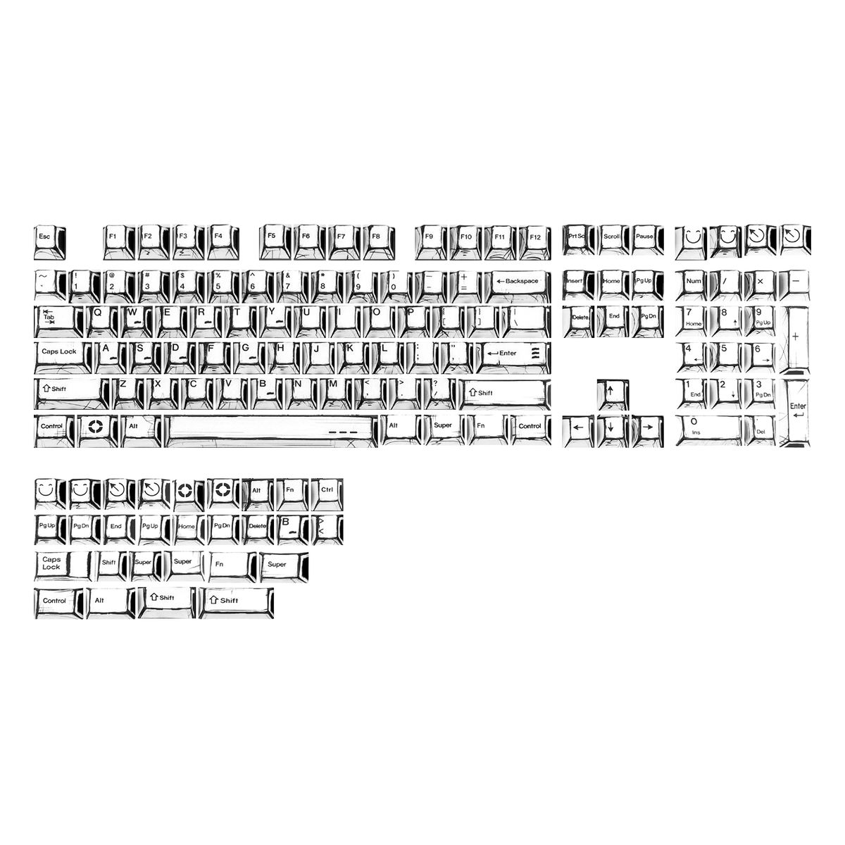 Glacier Comic Keycaps Set