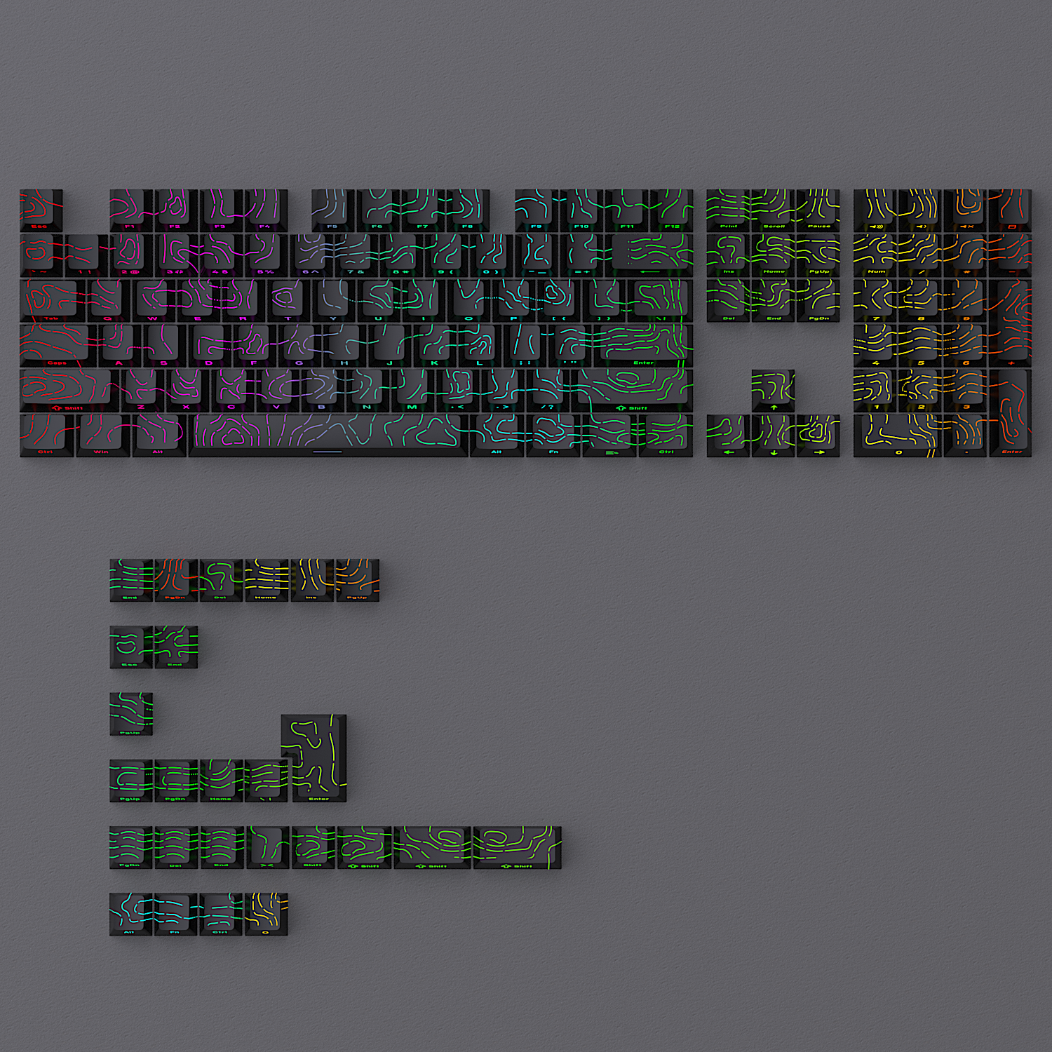Glacier Contour Lines Keycaps