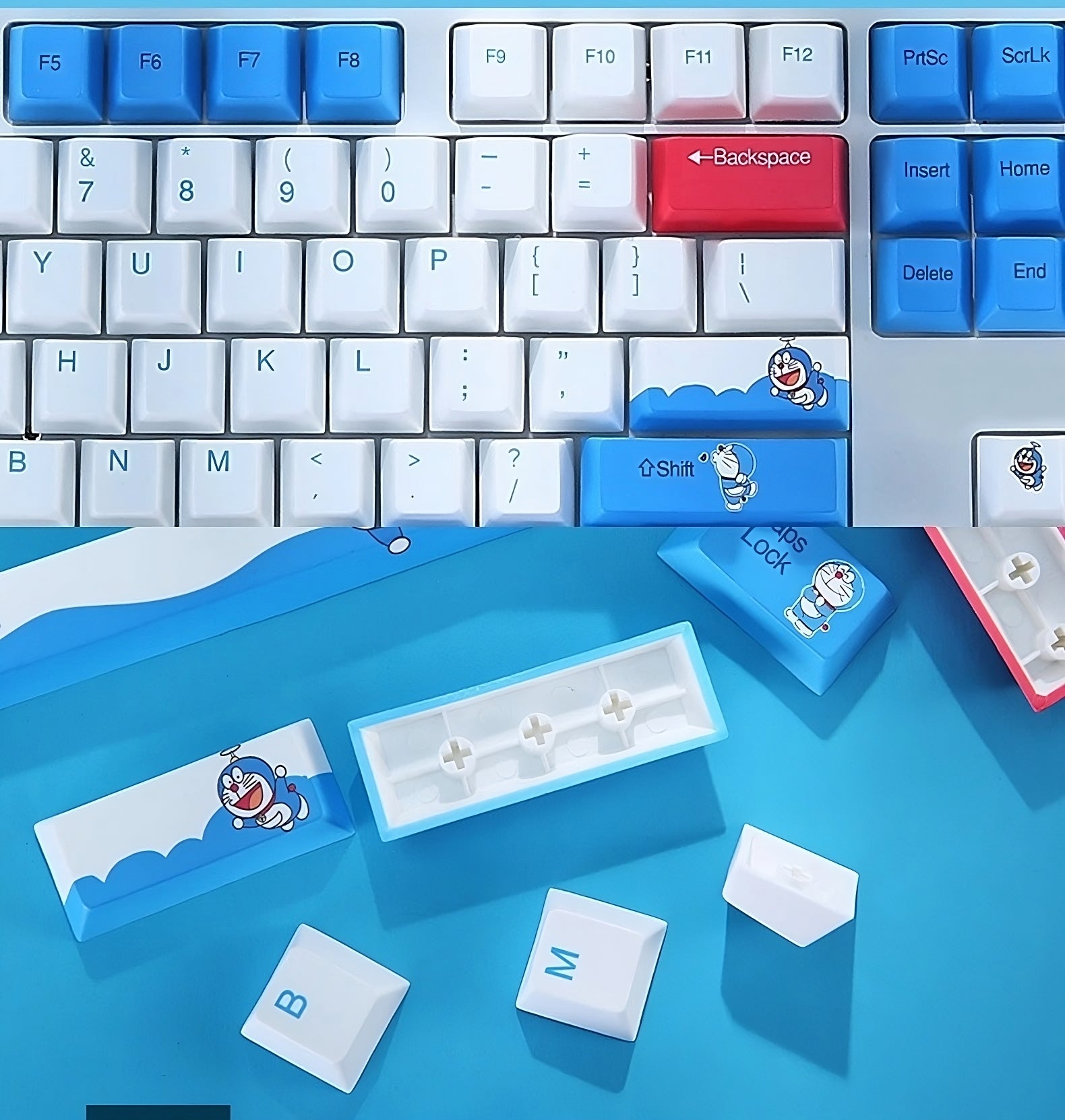 Glacier Doraemon Keycaps Set