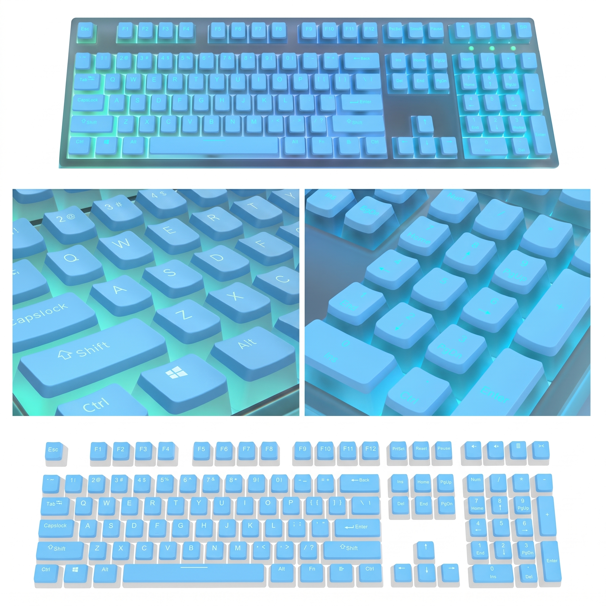 Glacier Frosted Keycaps Set