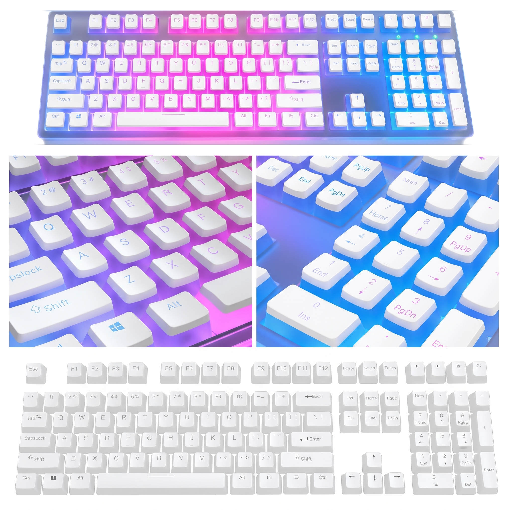 Glacier Frosted Keycaps Set