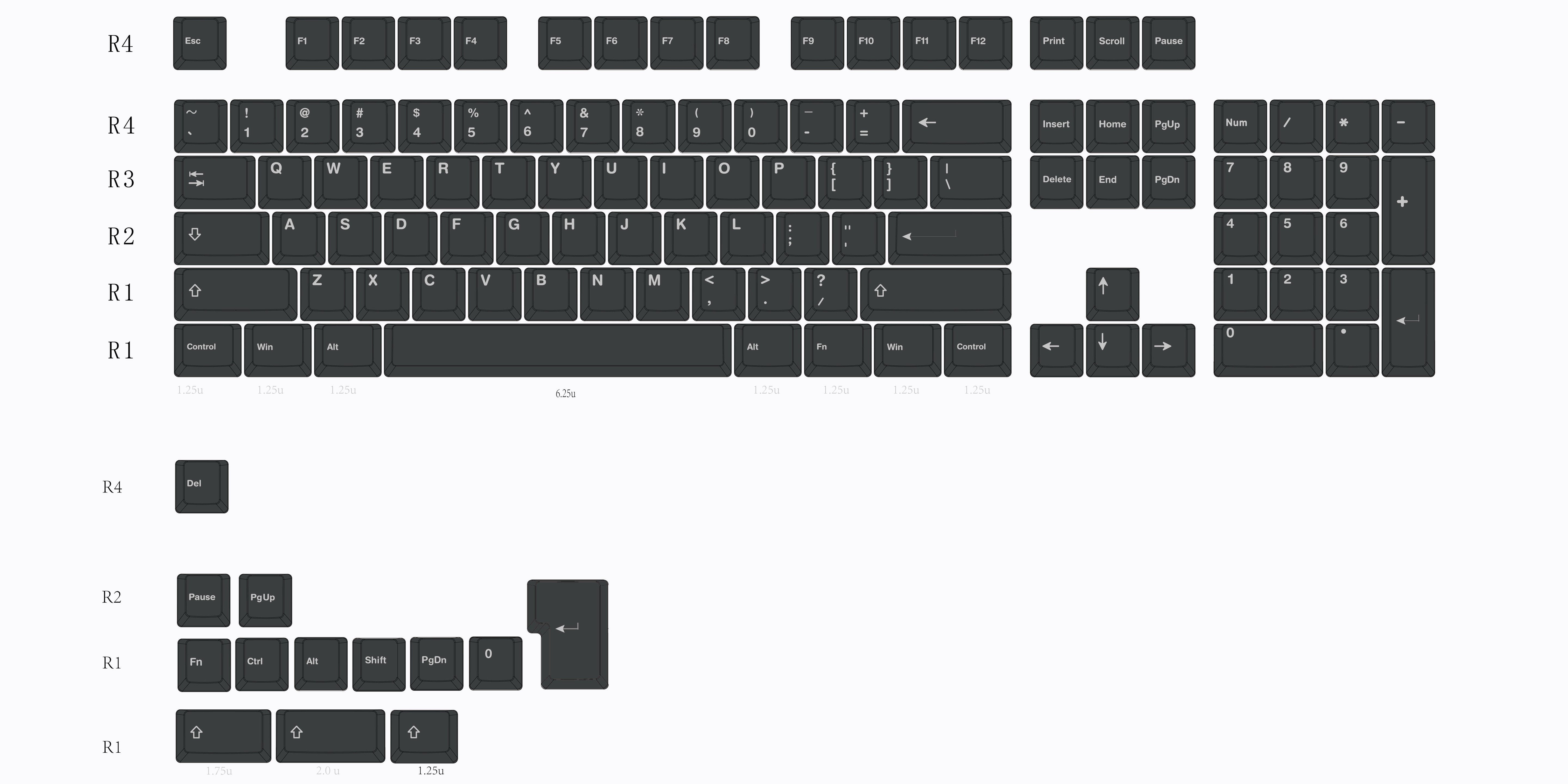 Glacier Frosted PBT Keycaps Set OEM Profile-