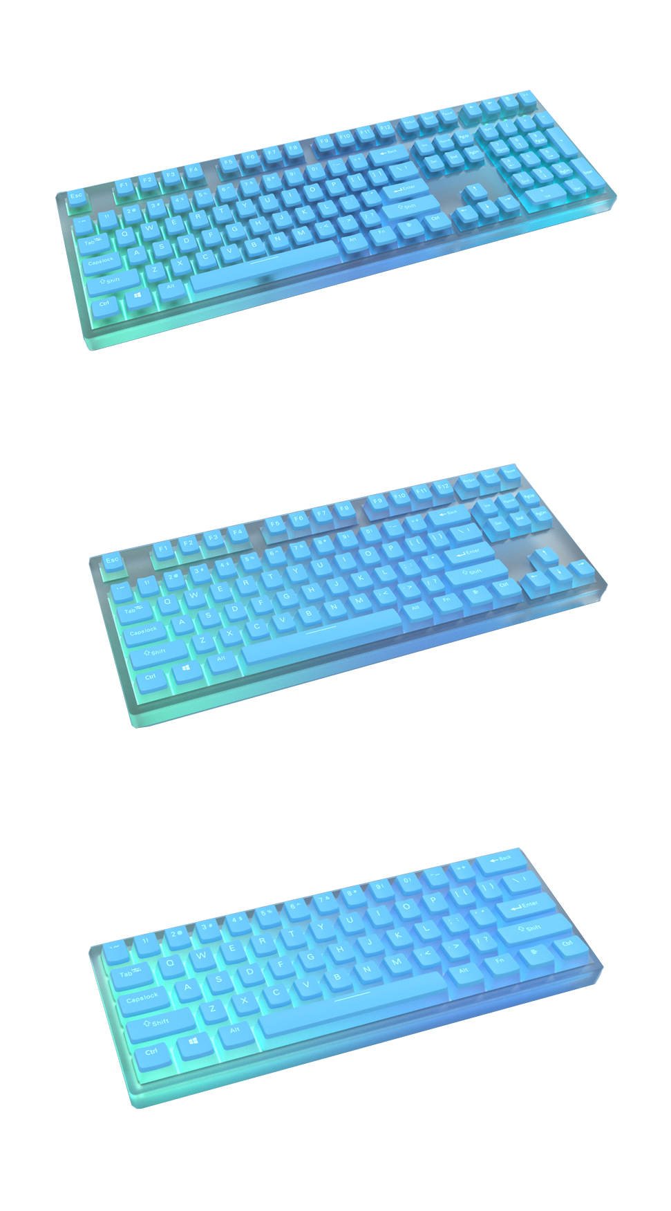 Glacier Frosted PBT Keycaps Set OEM Profile-