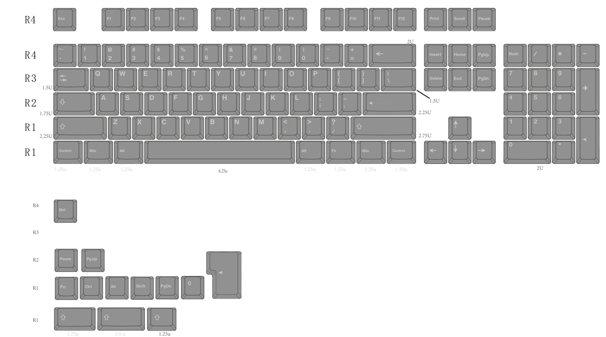 Glacier Frosted PBT Keycaps Set OEM Profile-