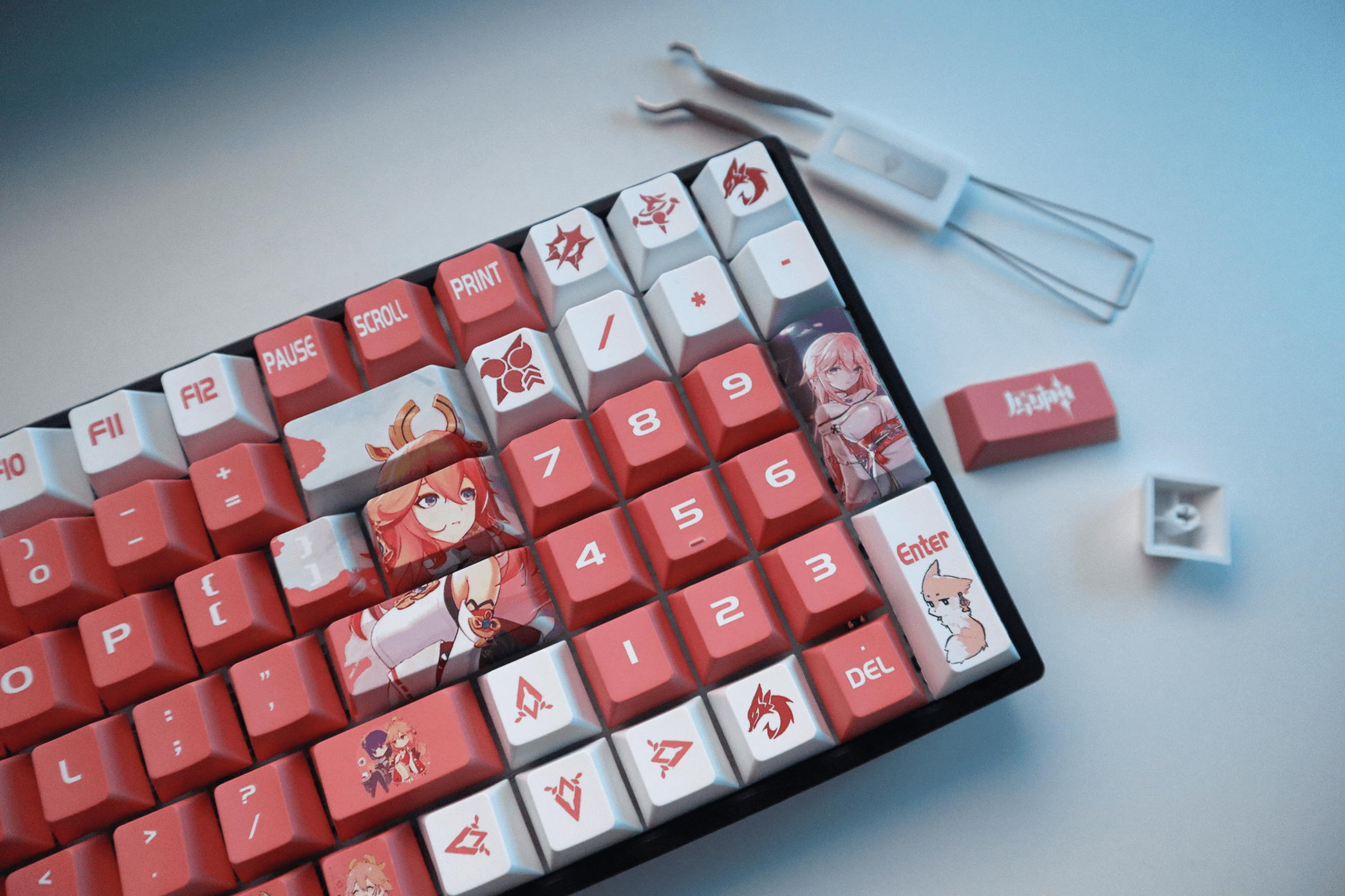 Glacier Genshin Impact PBT Dye-Sublimation Cherry Profile Full Keycaps Set-