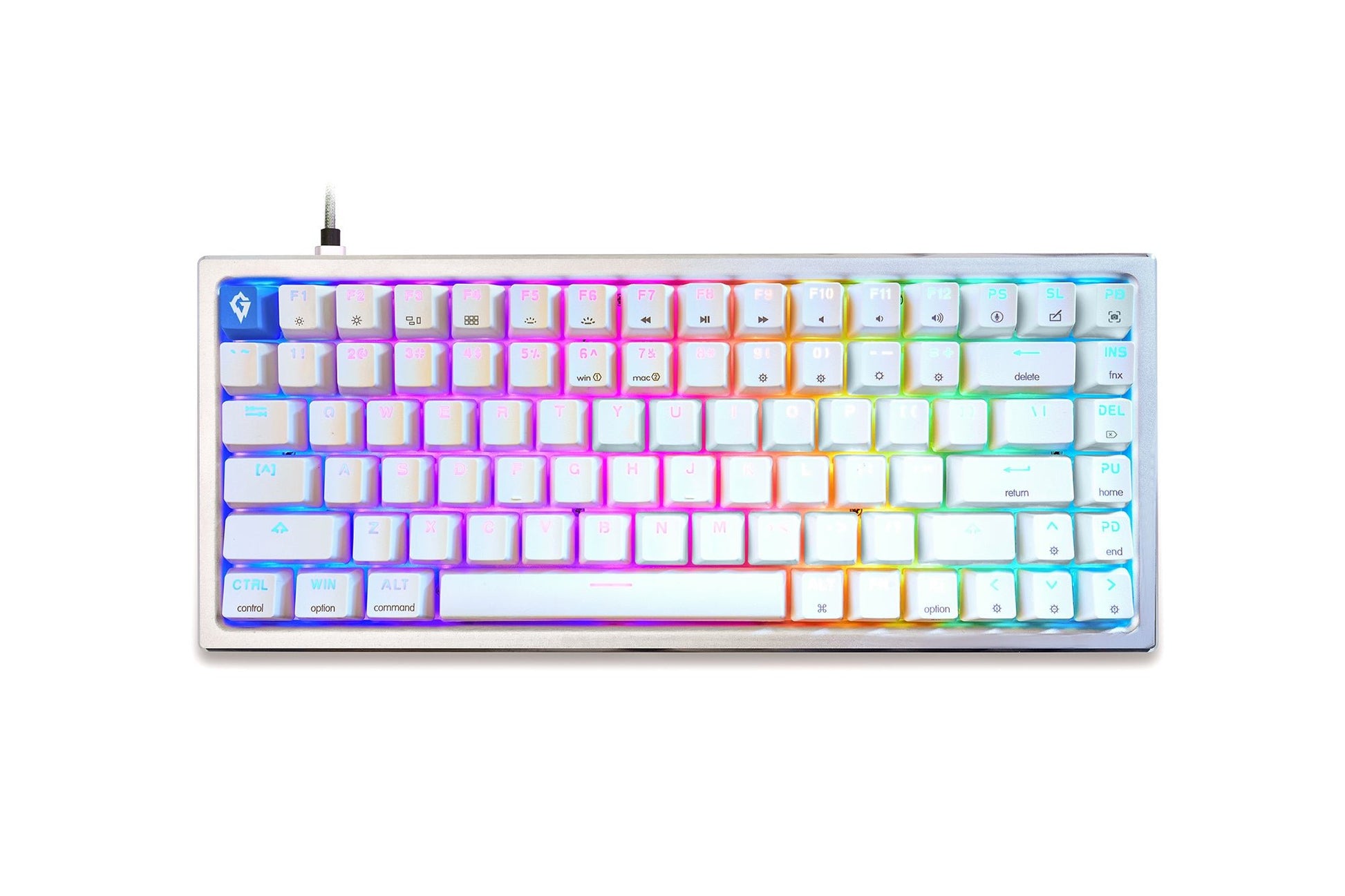 Glacier Arctic GK84 Wired Mechanical Keyboard-White-