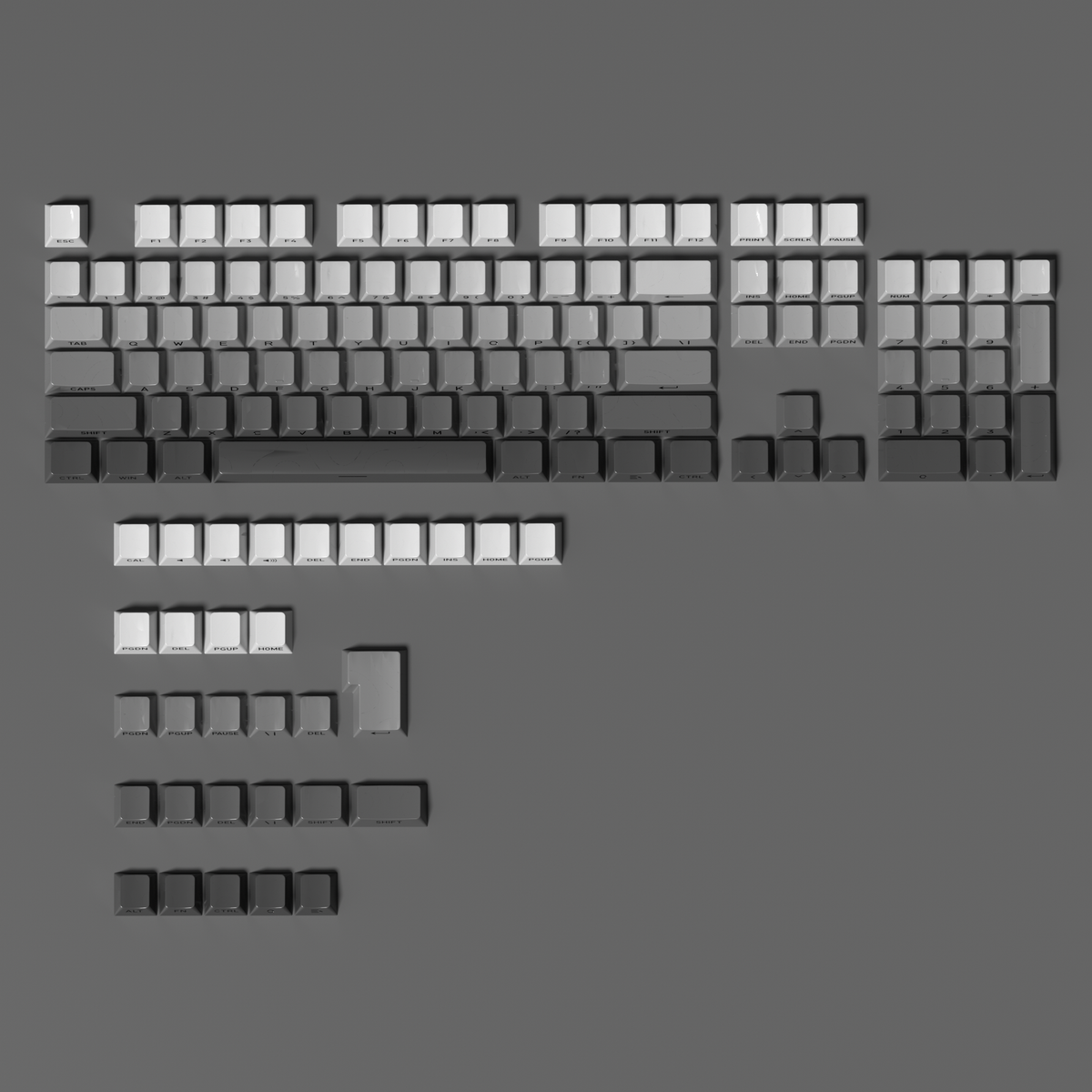 Side Gradient Keycaps Glacier Gradient PBT Cherry Profile Side Print Keycaps Set ...