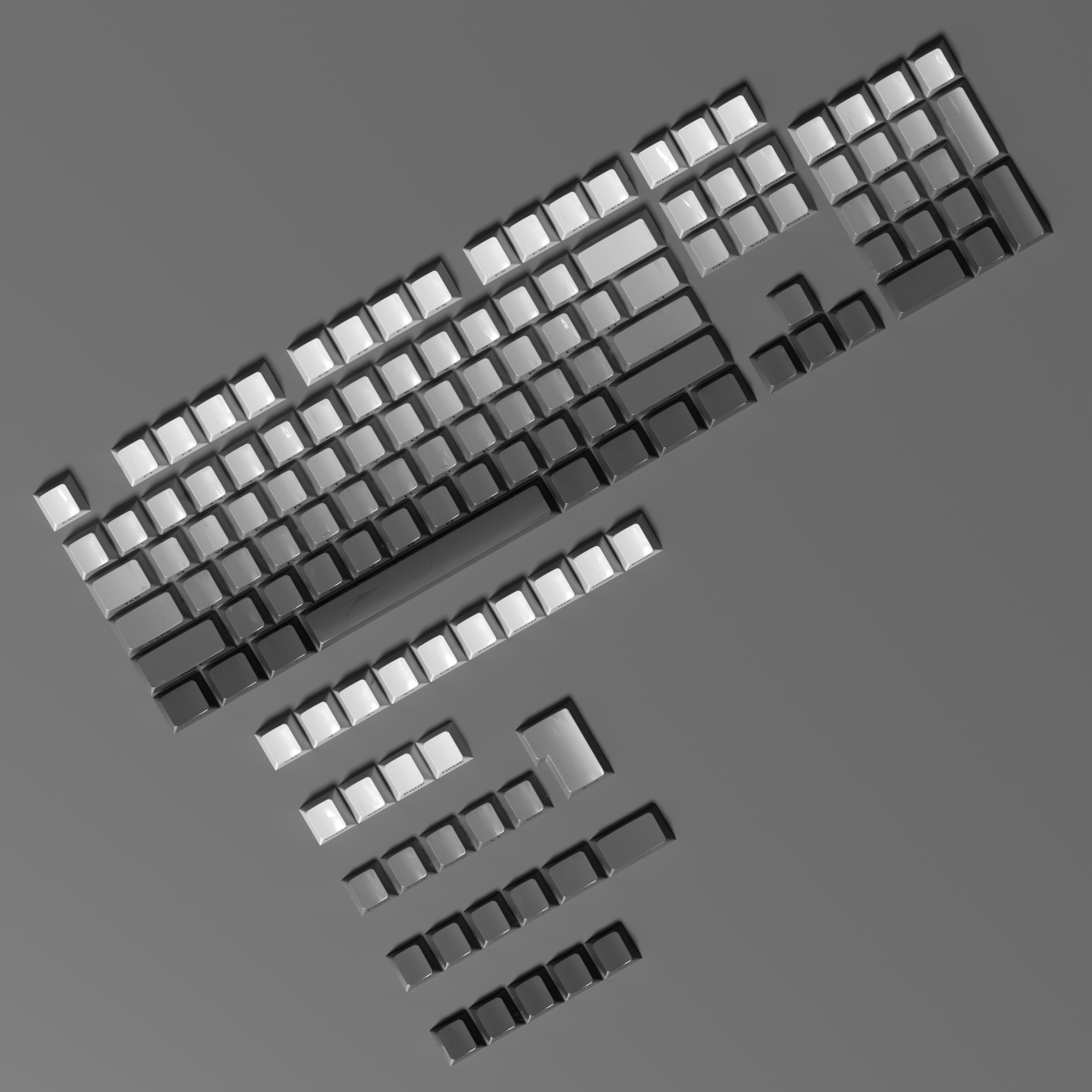 Glacier Gradient Side Print Keycaps Set