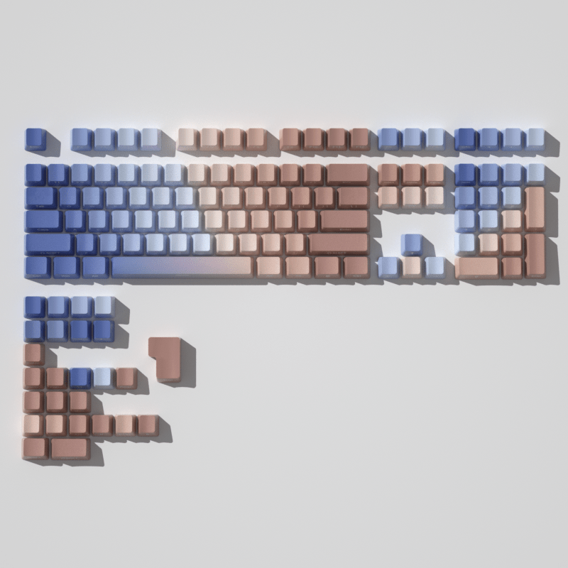 Glacier Gradient PBT Dyed Sub Cherry Profile Side Print Keycaps Set - Thumbnail 2