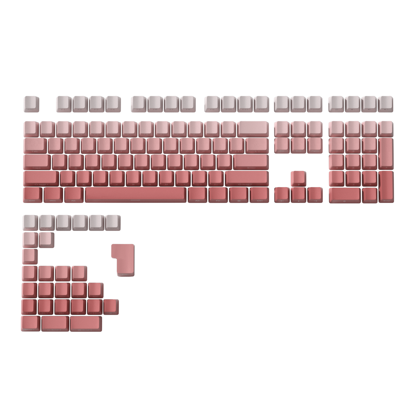 Glacier Gradient PBT Dyed Sub Cherry Profile Side Print Keycaps Set-Pink-