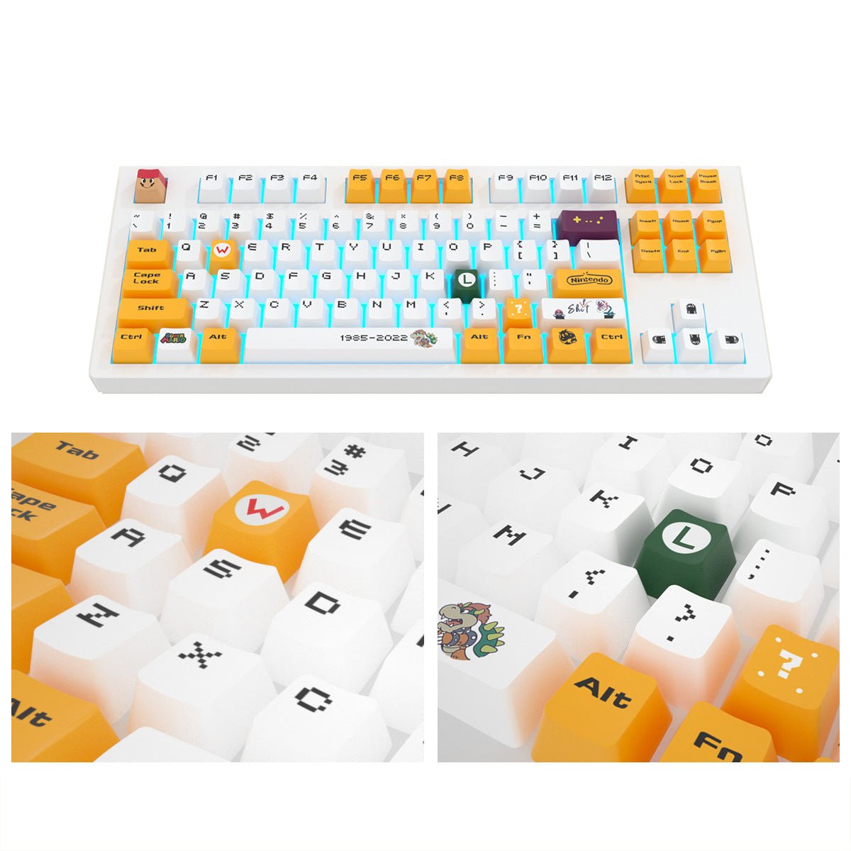 Glacier PBT Dyed Sublimated OEM Profile Mario Keycaps Set-