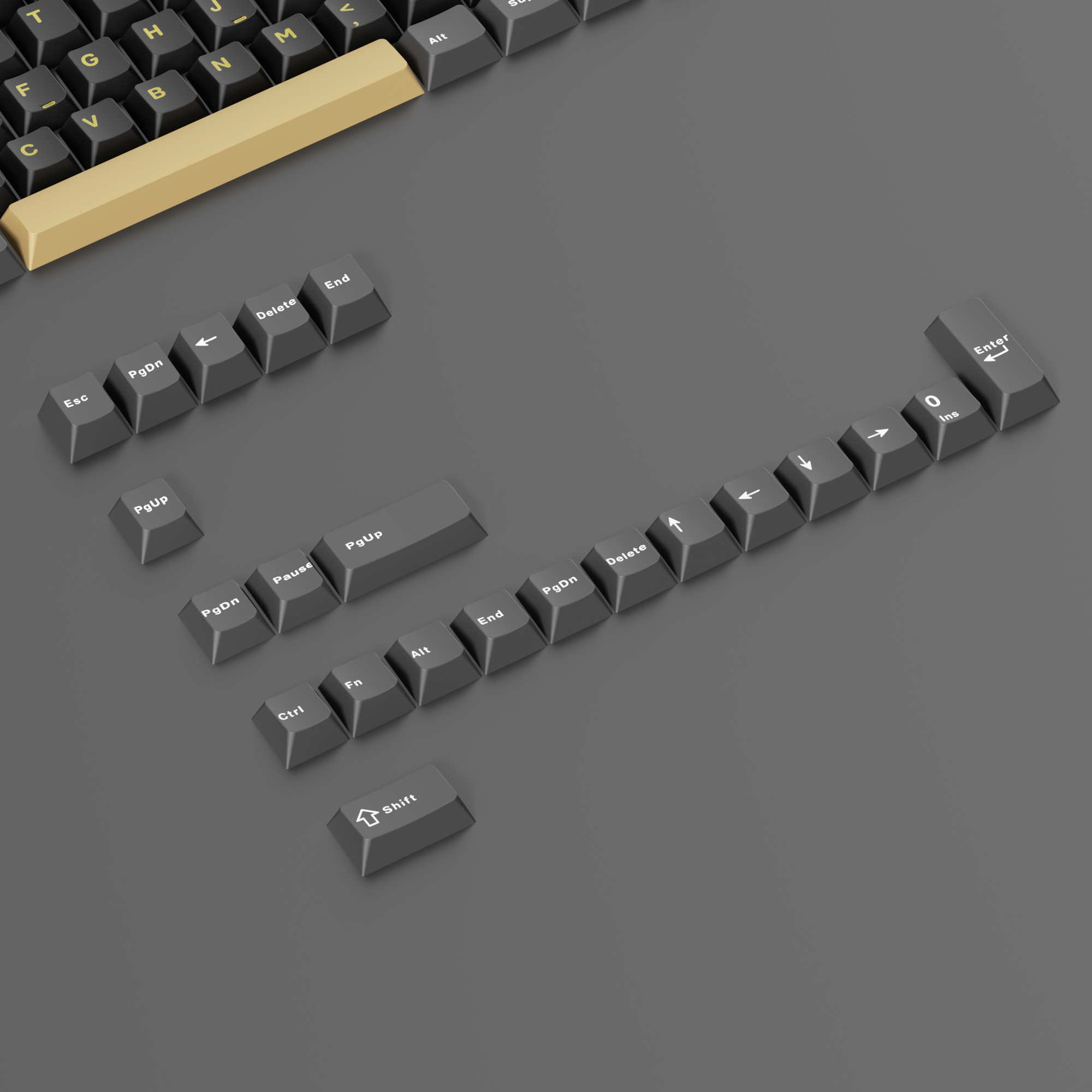 Glacier Dark Moon Night Keycaps Set