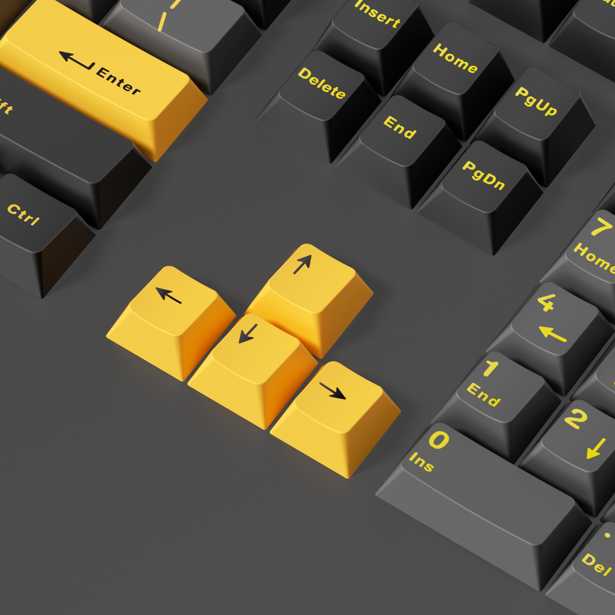 Glacier Obsidian Black Keycaps Set