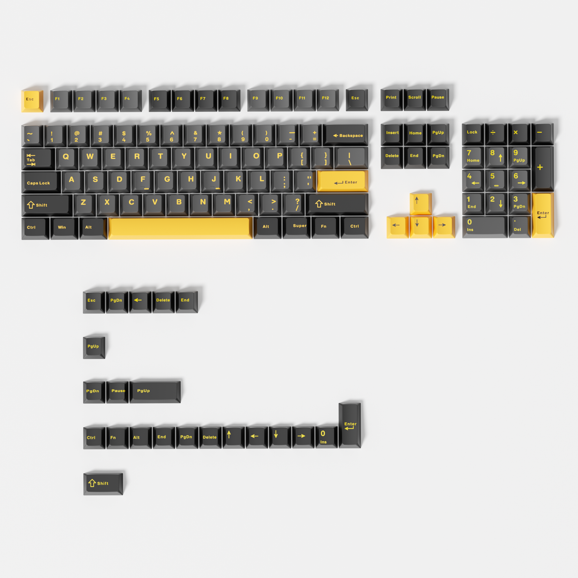 Glacier Obsidian Black Keycaps Set