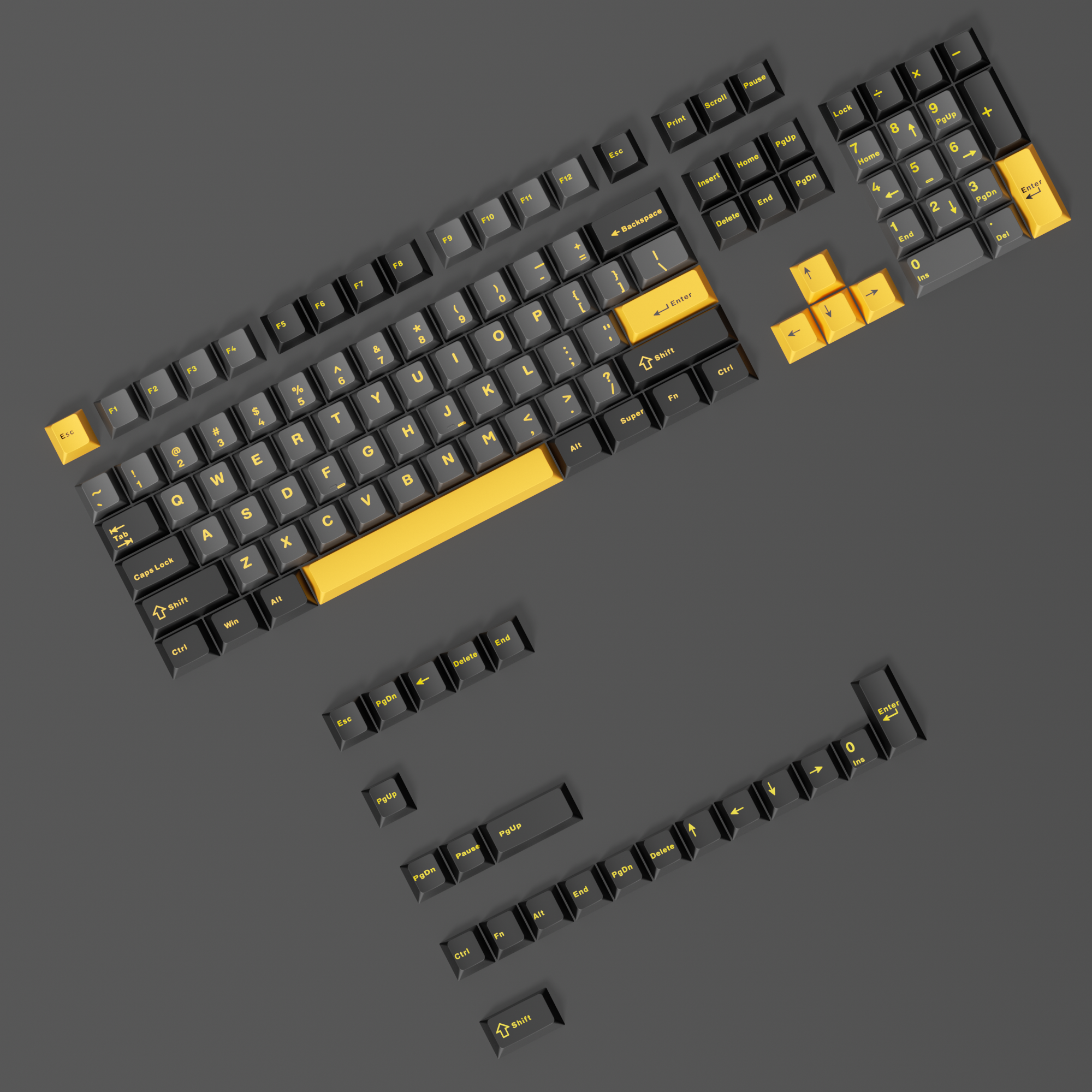 Glacier Obsidian Black Keycaps Set