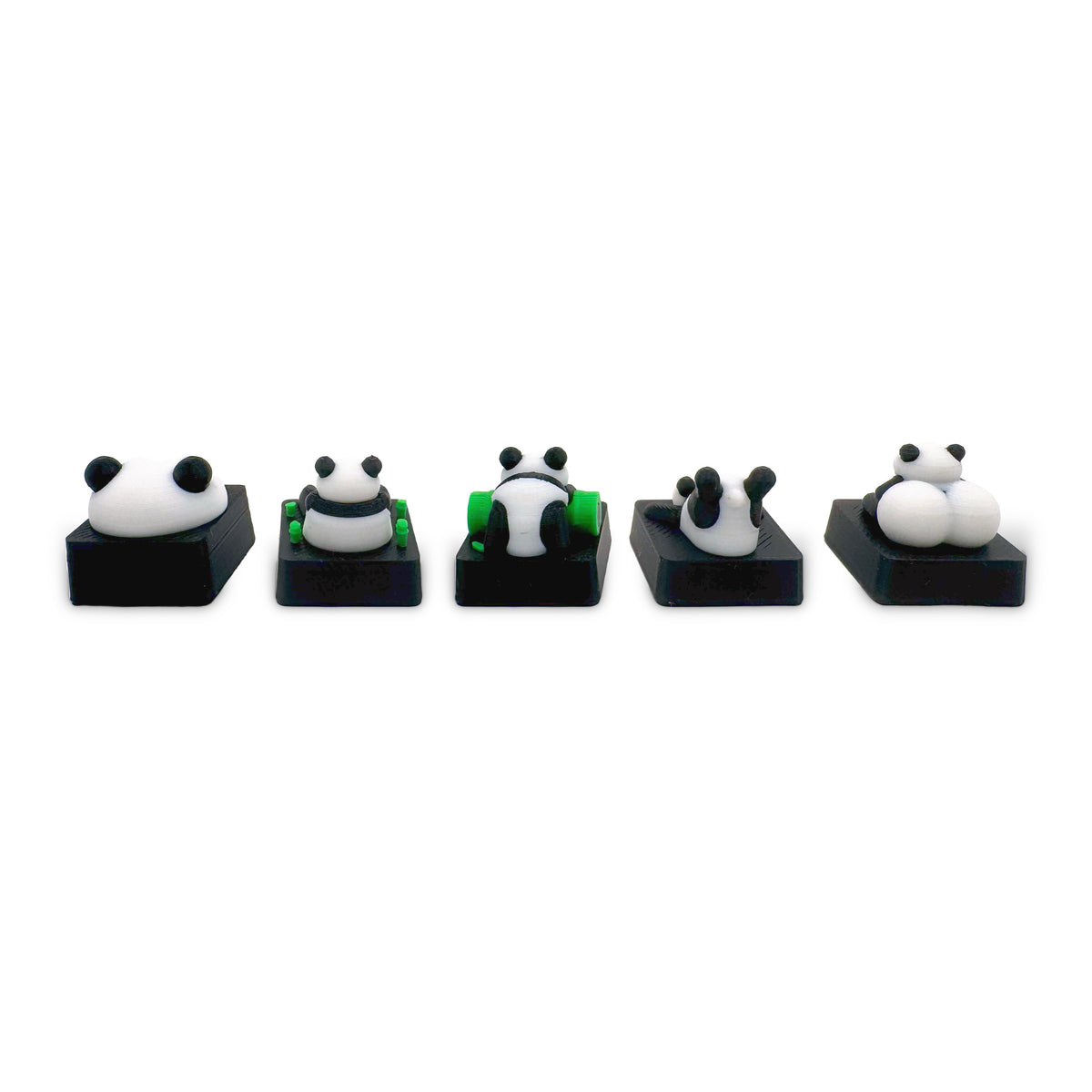 Panda Pack keycaps seen from the back