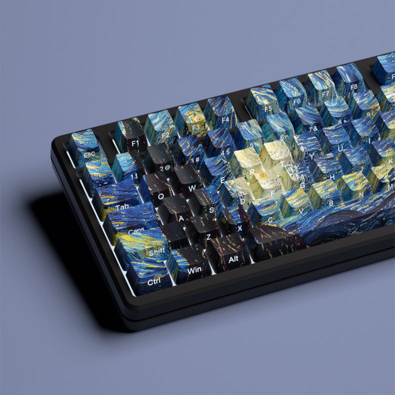 Glacier PBT Dyed Sub Cherry Profile Side Print Starry Night Keycaps Set-