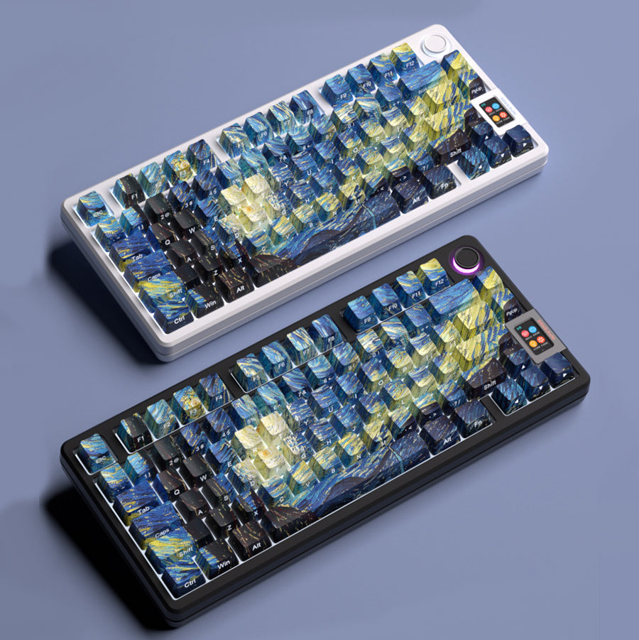 Glacier PBT Dyed Sub Cherry Profile Side Print Starry Night Keycaps Set-