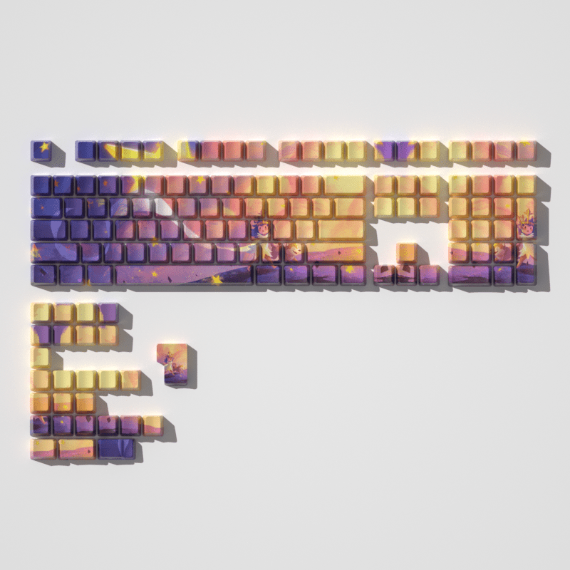 Glacier PBT Dyed Sub Cherry Profile Side Print Polar Star Keycaps Set-