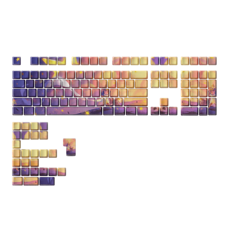 Glacier PBT Dyed Sub Cherry Profile Side Print Polar Star Keycaps Set-