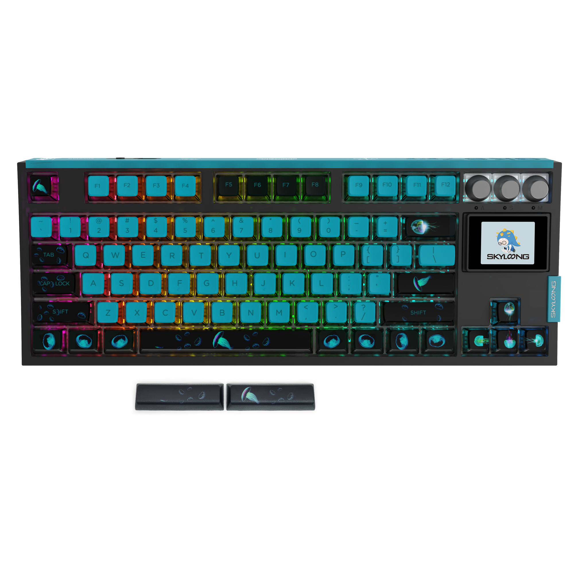 Glacier Skyloong GK87 Pro Wireless/Wired Mechanical Keyboard-Jelly Fish-Pre-built