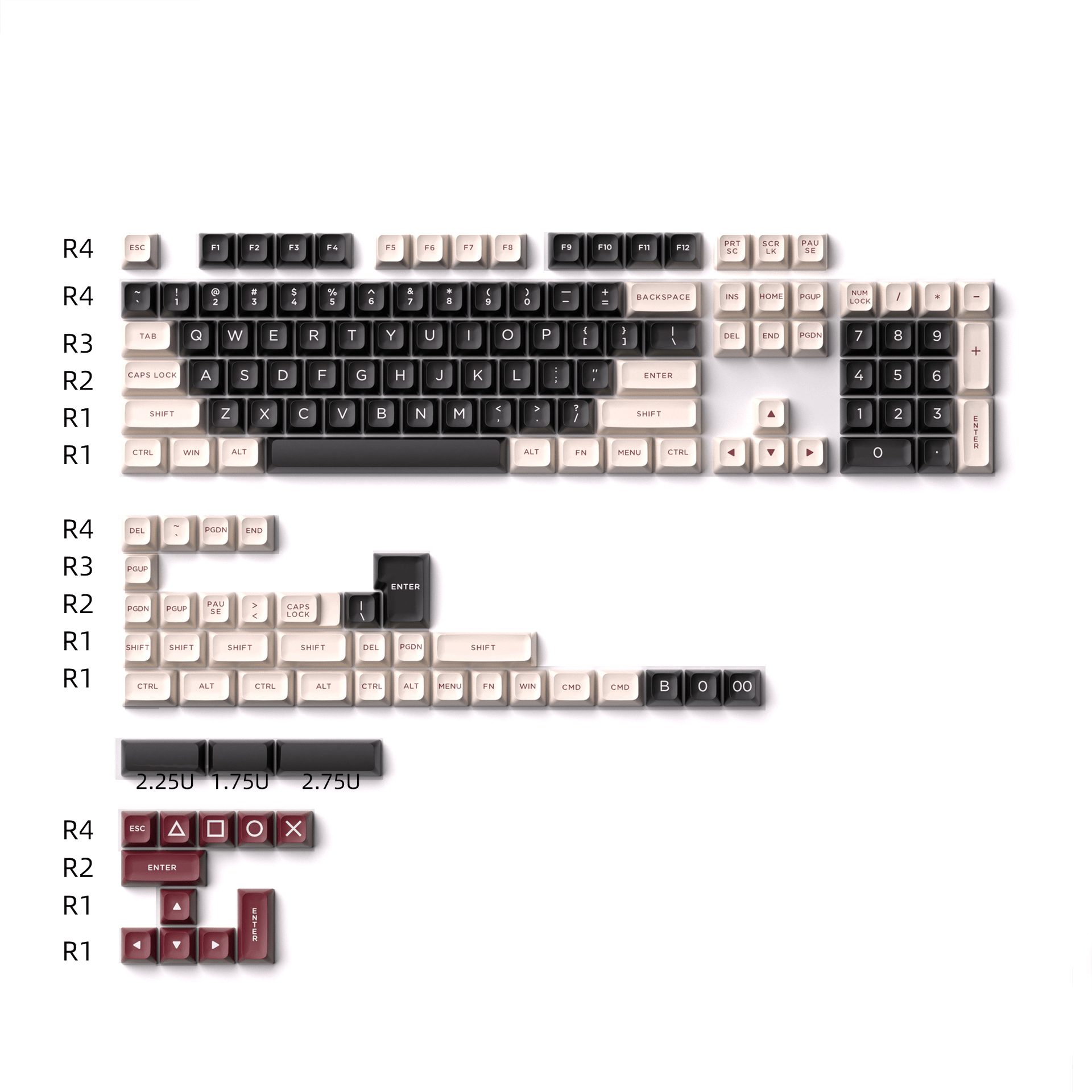 Glacier PBT Dyed Sub ASA Profile Spy Salmon Keycaps Set-