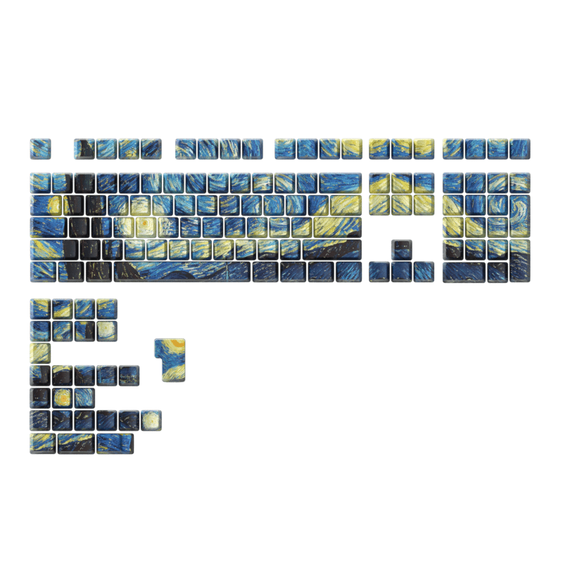 Glacier PBT Dyed Sub Cherry Profile Side Print Starry Night Keycaps Set-