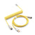 Glacier Premium Durable Quality Braided USB-C to USB-A Coiled Cable with Detachable Metal Aviator Connector Plug for Mechanical Keyboard-Yellow-