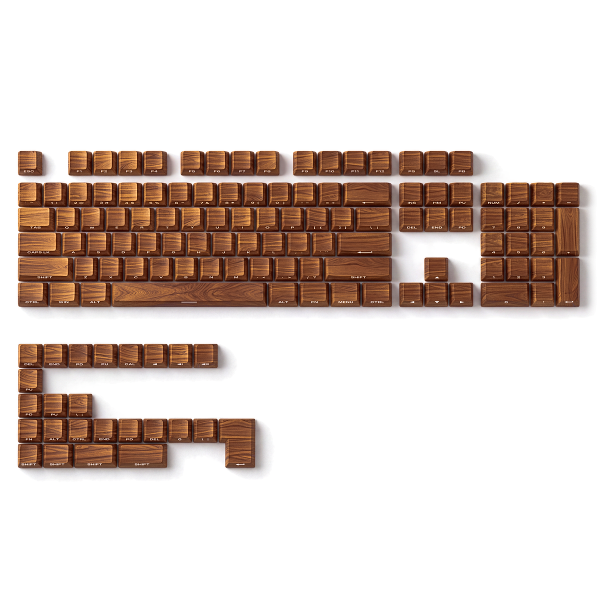Glacier Wood Grain Keycaps Set