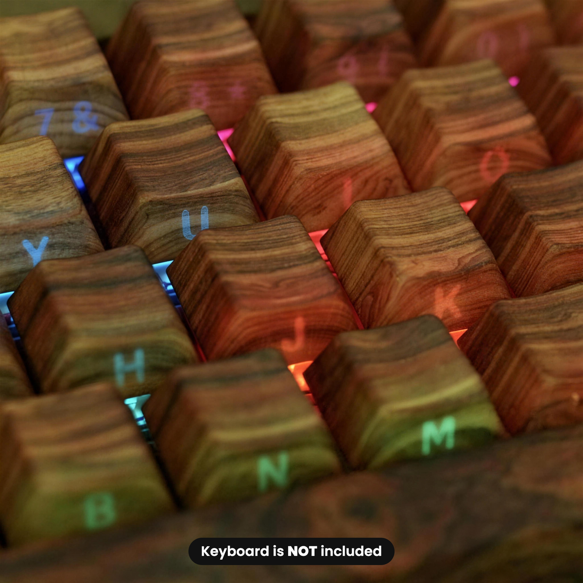 Glacier Wood Grain Keycaps Set