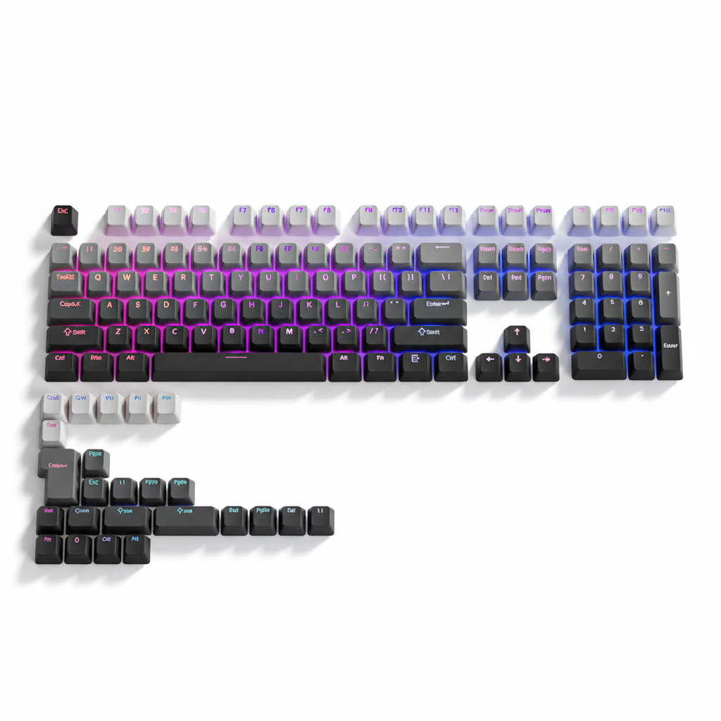 Keycaps with white background and shadows