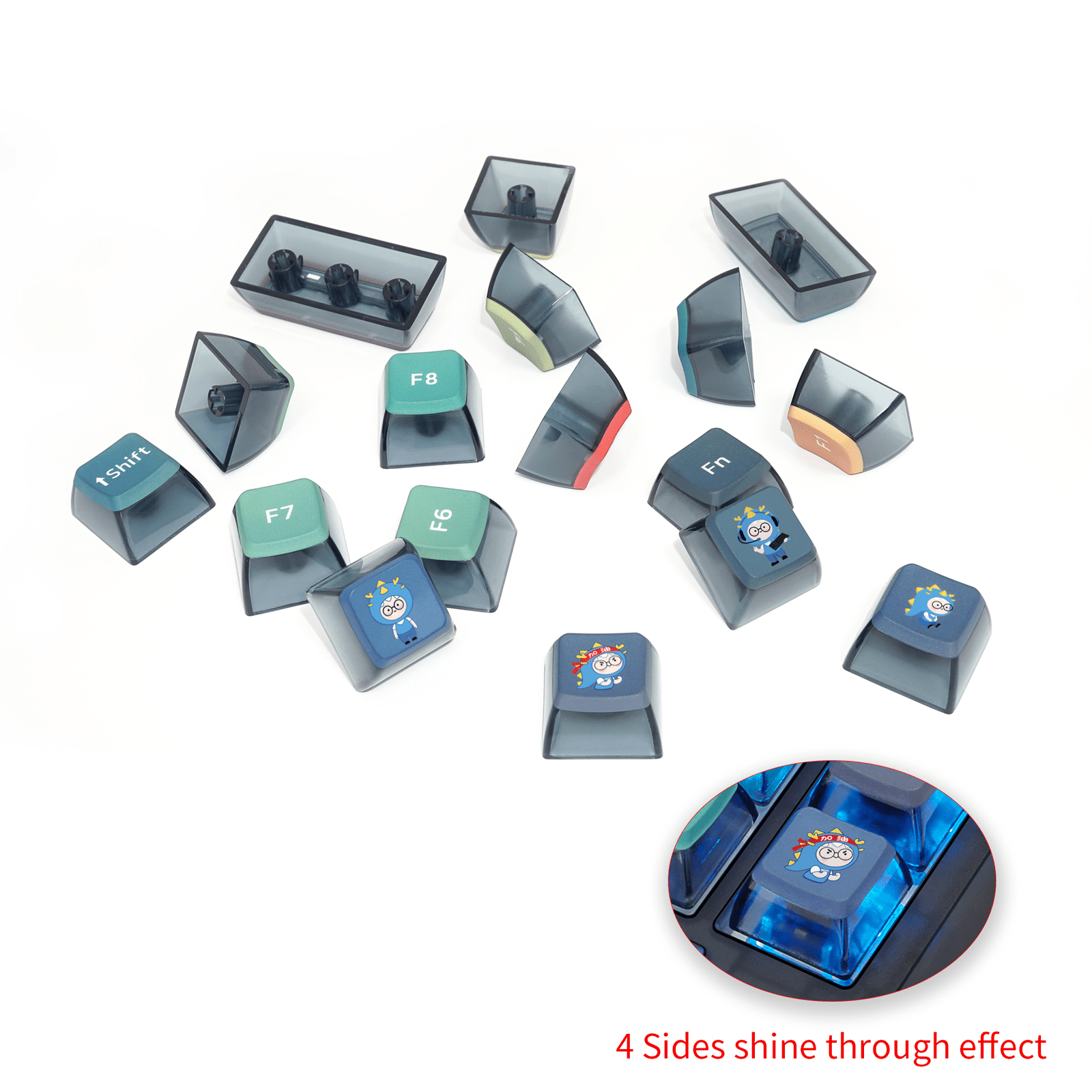 Glacier Skyloong GK7 PBT Translucent Keycaps-