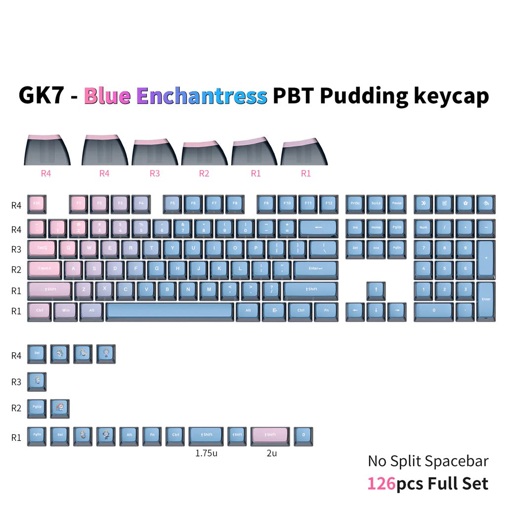Glacier Skyloong GK7 PBT Translucent Keycaps-