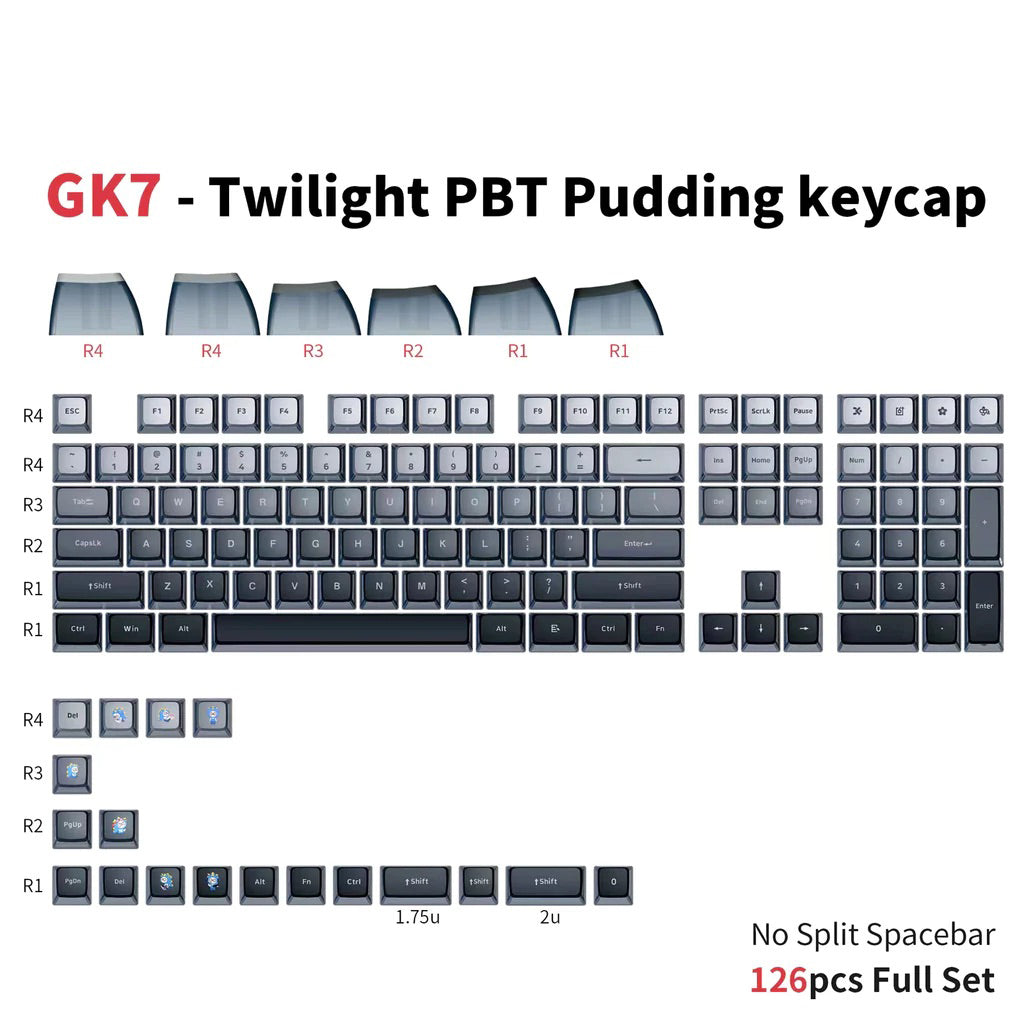 Glacier Skyloong GK7 PBT Translucent Keycaps-