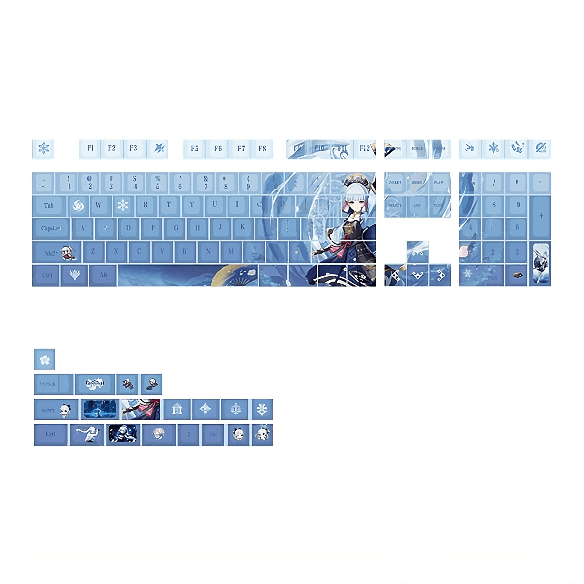 Glacier Genshin Impact PBT Dye-Sublimation Cherry Profile Full Keycaps Set-Ayaka-