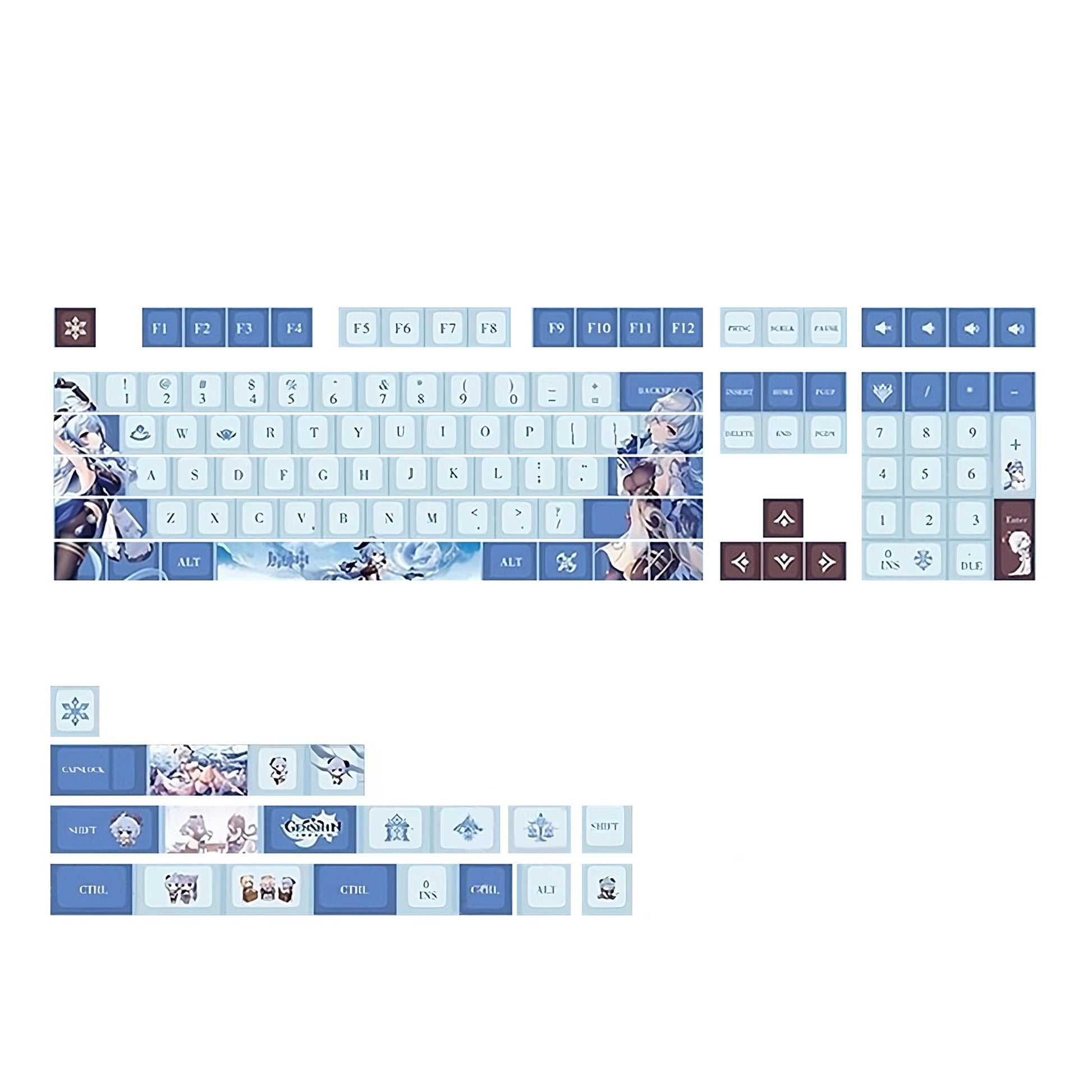 Glacier Genshin Impact PBT Dye-Sublimation Cherry Profile Full Keycaps Set-Ganyu-