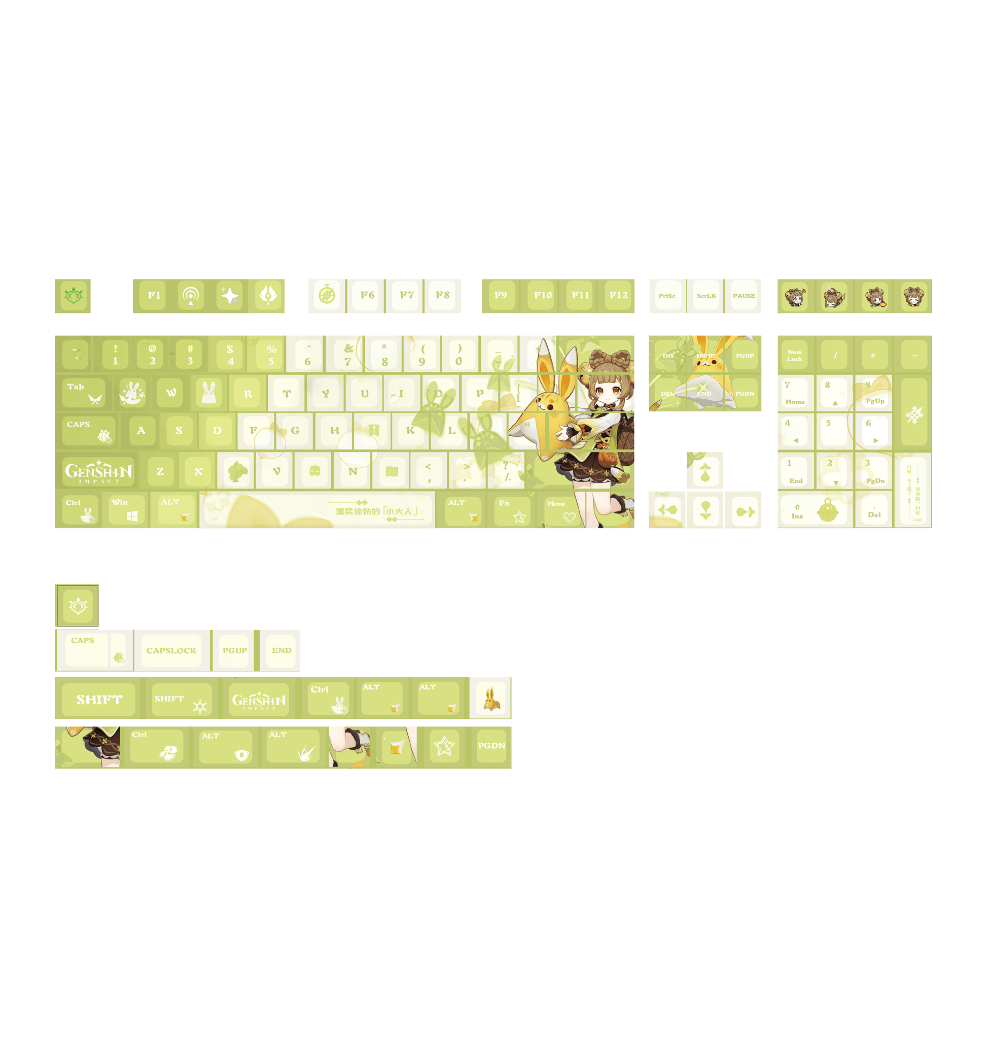 Glacier Genshin Impact PBT Dye-Sublimation Cherry Profile Full Keycaps Set-Yao Yao-