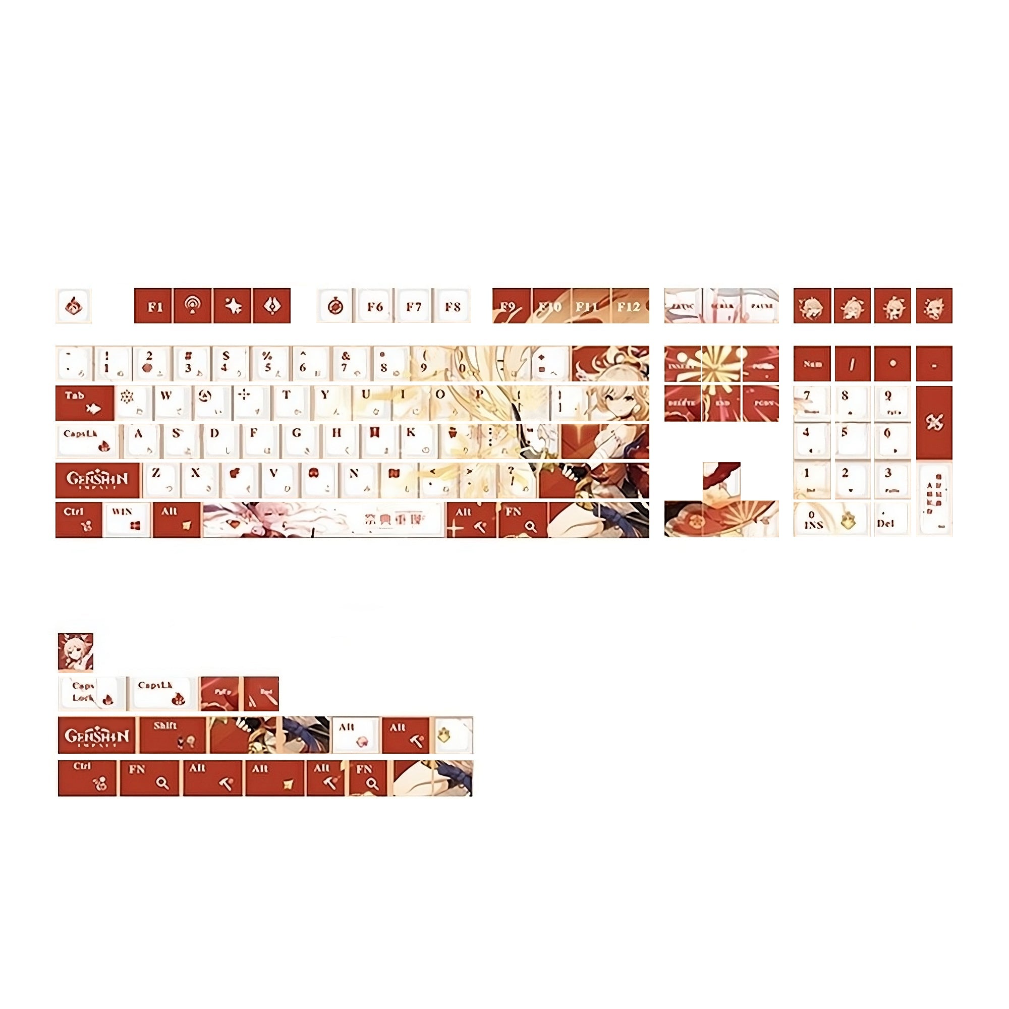 Glacier Genshin Impact PBT Dye-Sublimation Cherry Profile Full Keycaps Set-Yoimiaya-