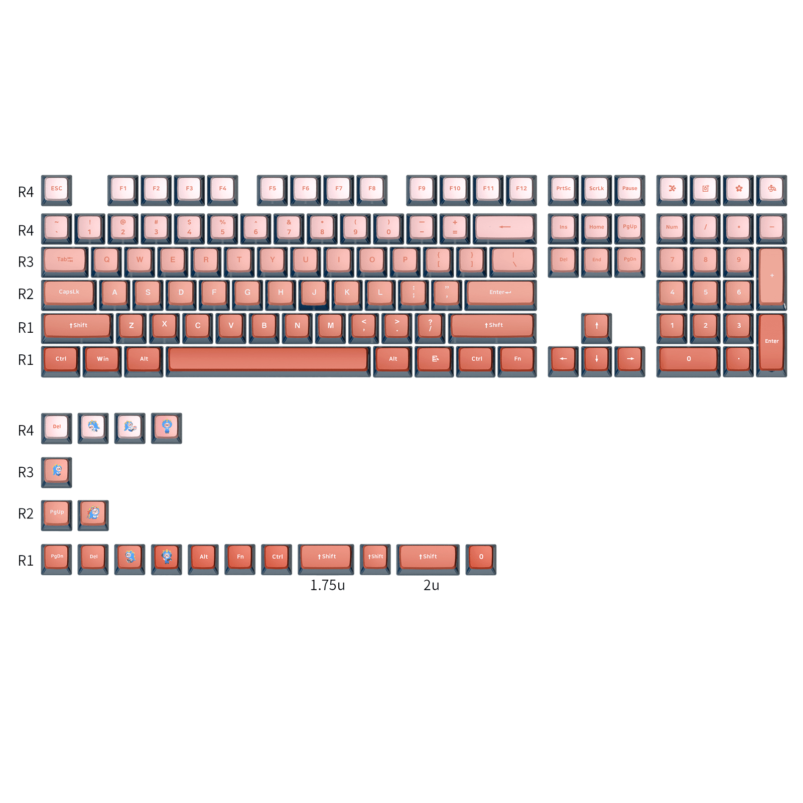 Glacier Skyloong GK7 PBT Translucent Keycaps-Blusher-