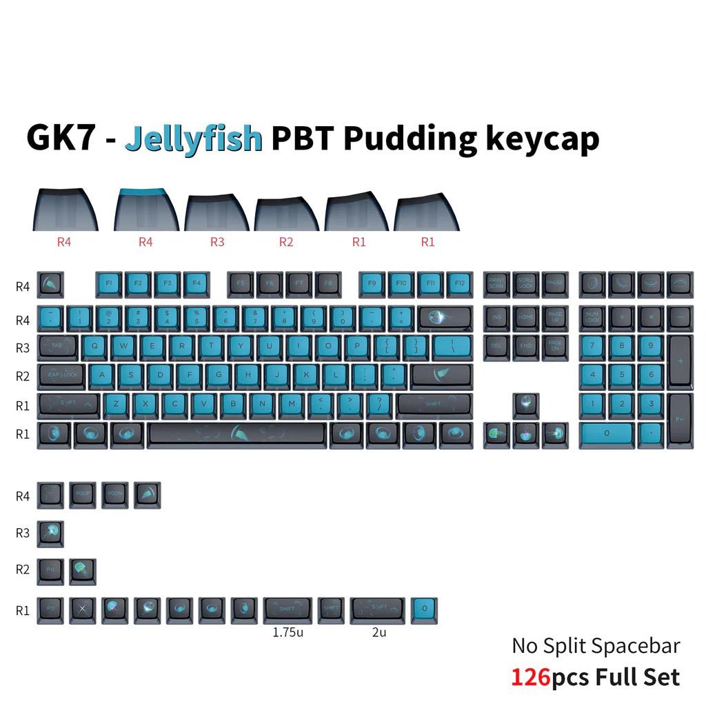 Glacier Skyloong GK7 PBT Translucent Keycaps-