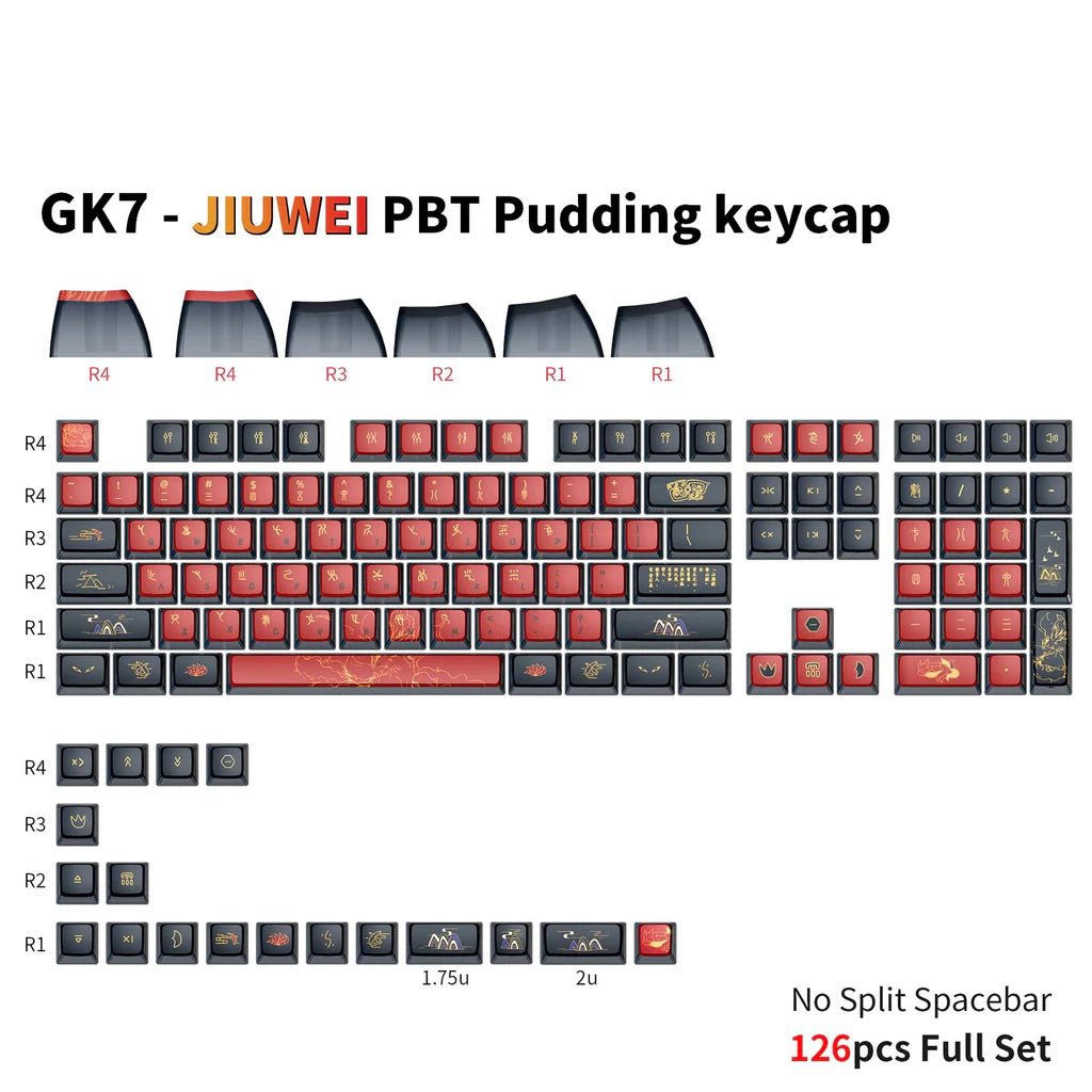 Glacier Skyloong GK7 PBT Translucent Keycaps-