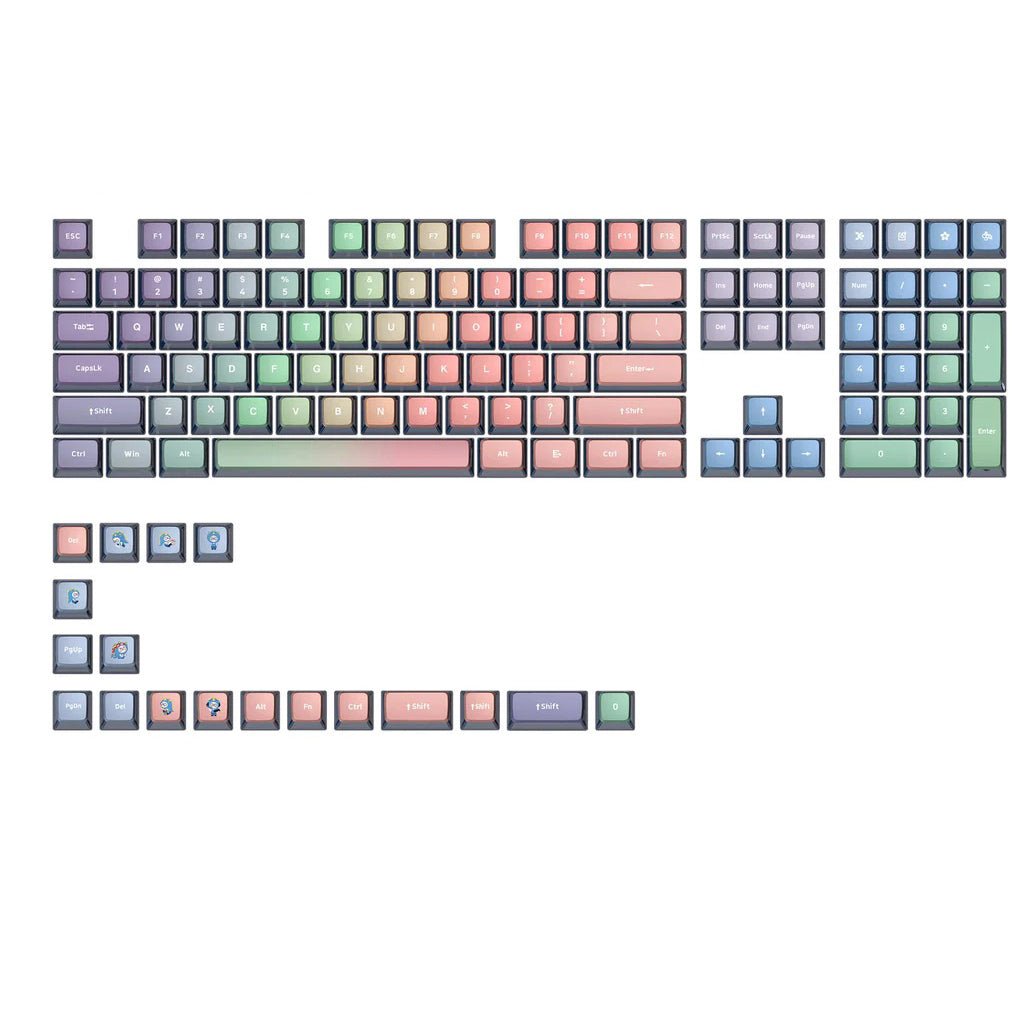 Glacier Skyloong GK7 PBT Translucent Keycaps-Pink Rainbow-