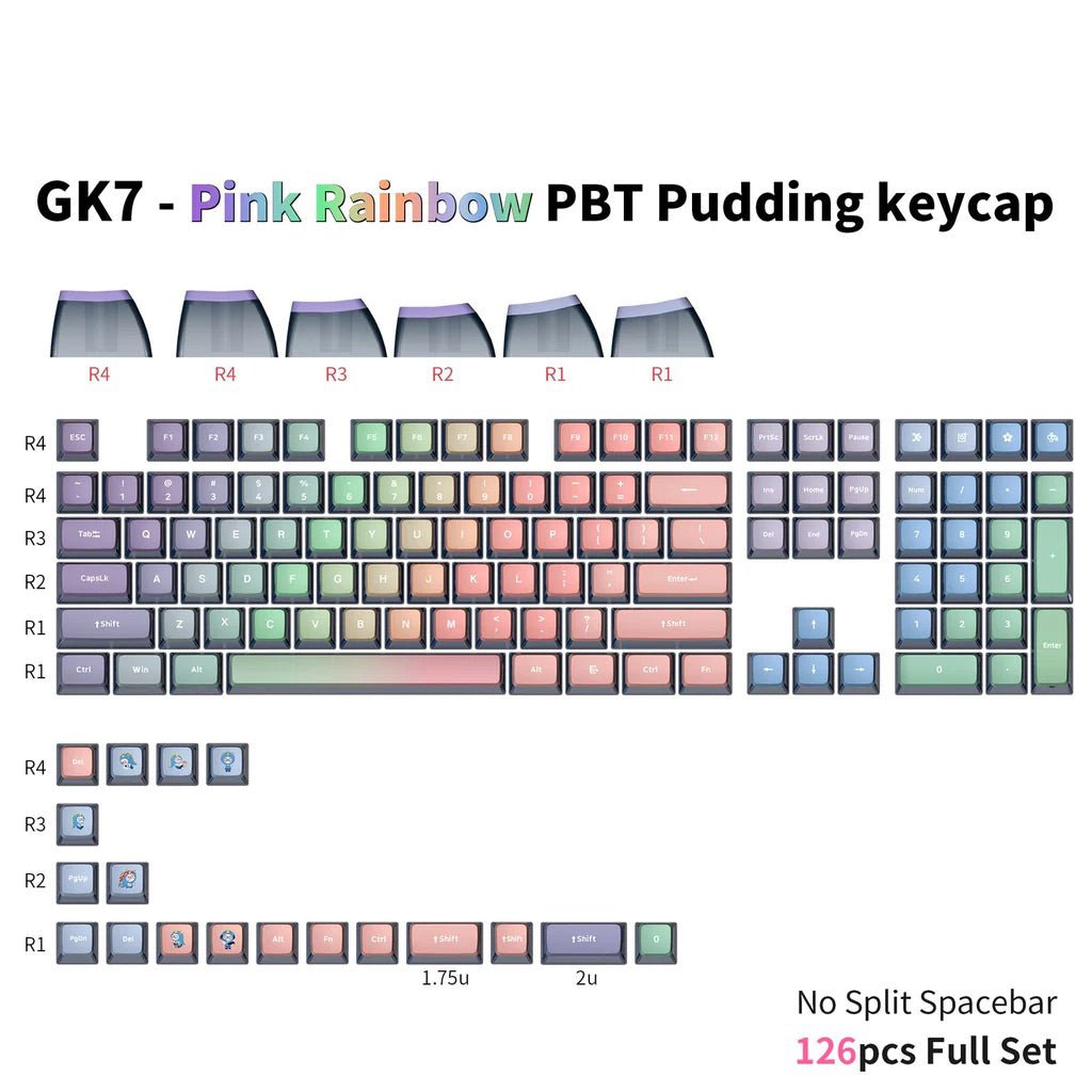 Glacier Skyloong GK7 PBT Translucent Keycaps-